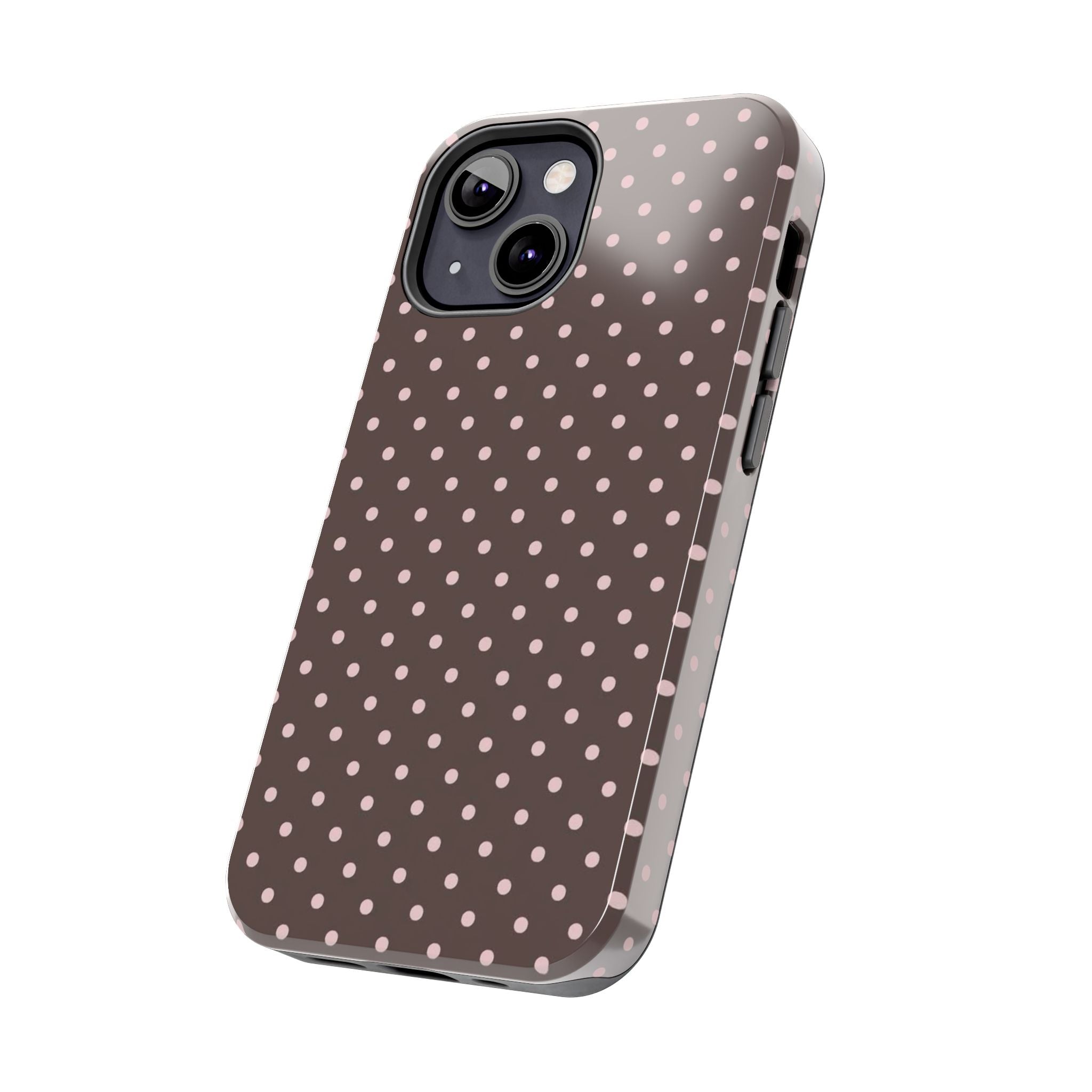 Brown with Pink Dots Phone Case  - Tough Impact-Resistant Case
