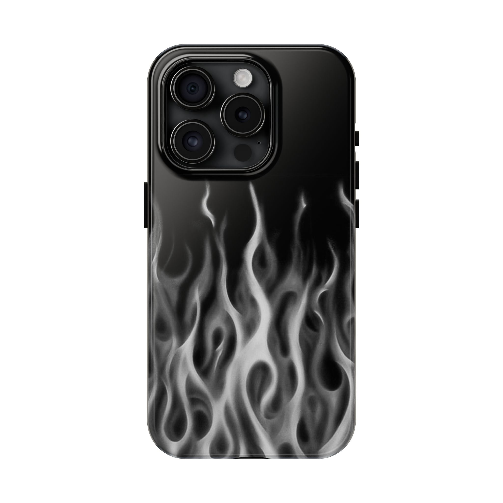 White Airbrush Flames Phone Case  - Tough Impact-Resistant Case