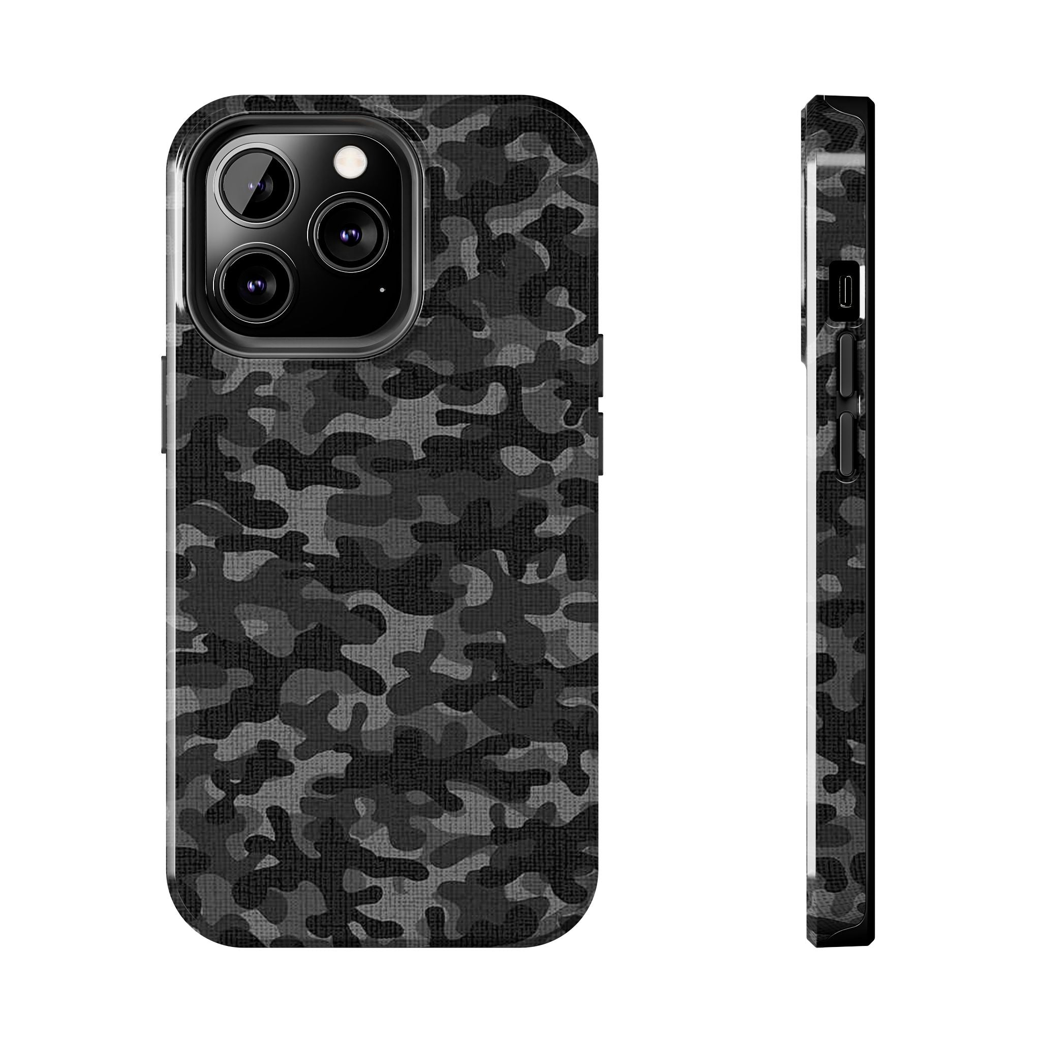 Black Camo Print Phone Case  - Tough Impact-Resistant Cases