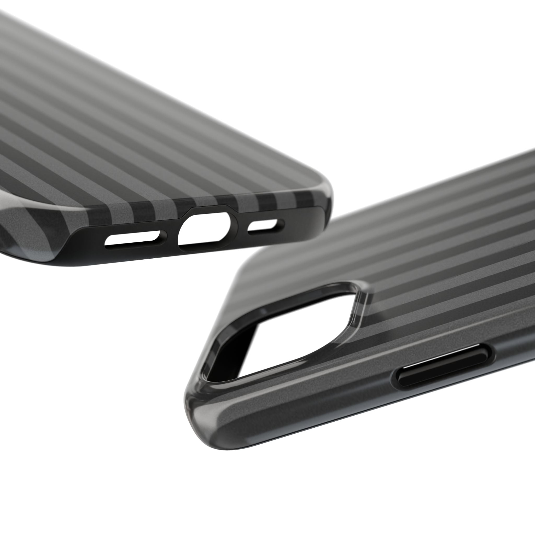 Dark Grey and Black Stripes Phone Case