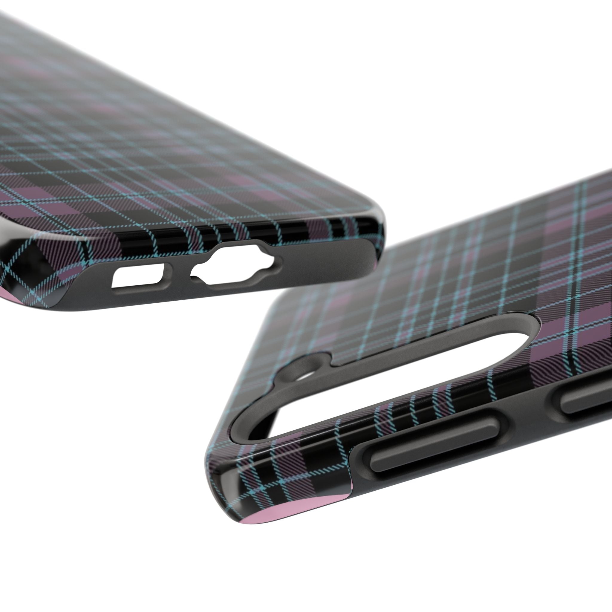 Punk Purple and Blue Plaid Phone Case