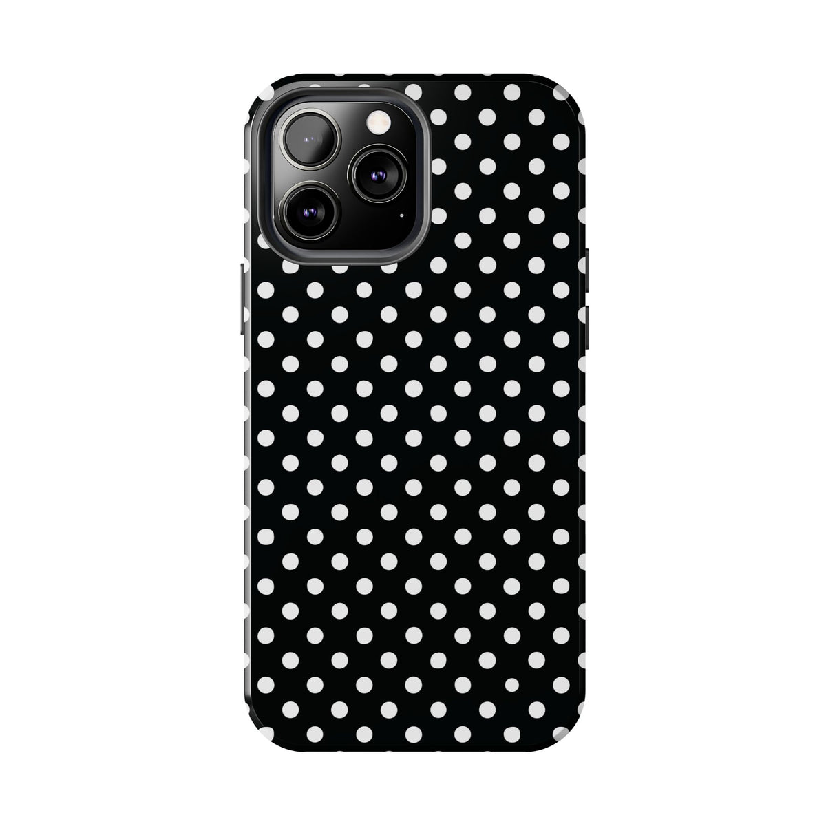 Black and White Polka Dot Phone Case  - Tough Impact-Resistant Case