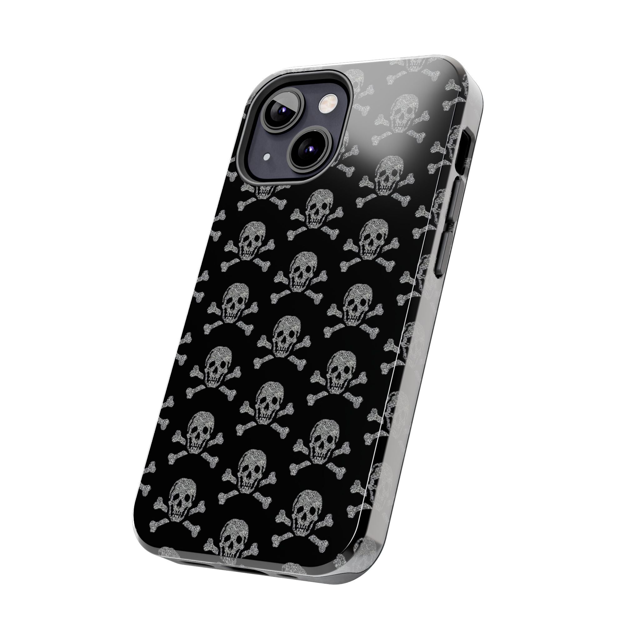 Silver Skull Print Phone Case  - Tough Impact-Resistant Case
