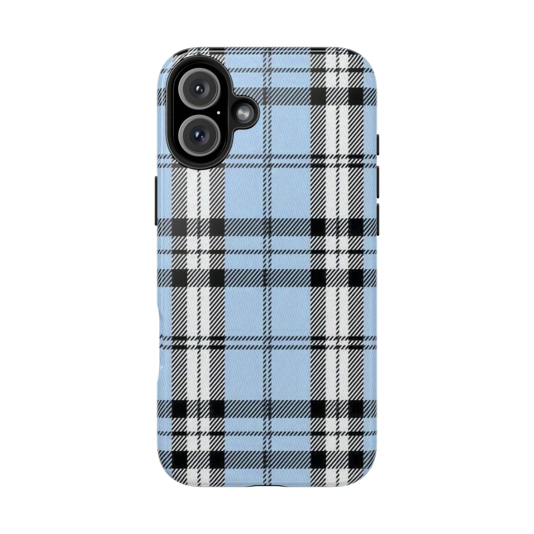 Light Baby Blue Gingham Plaid Phone Case