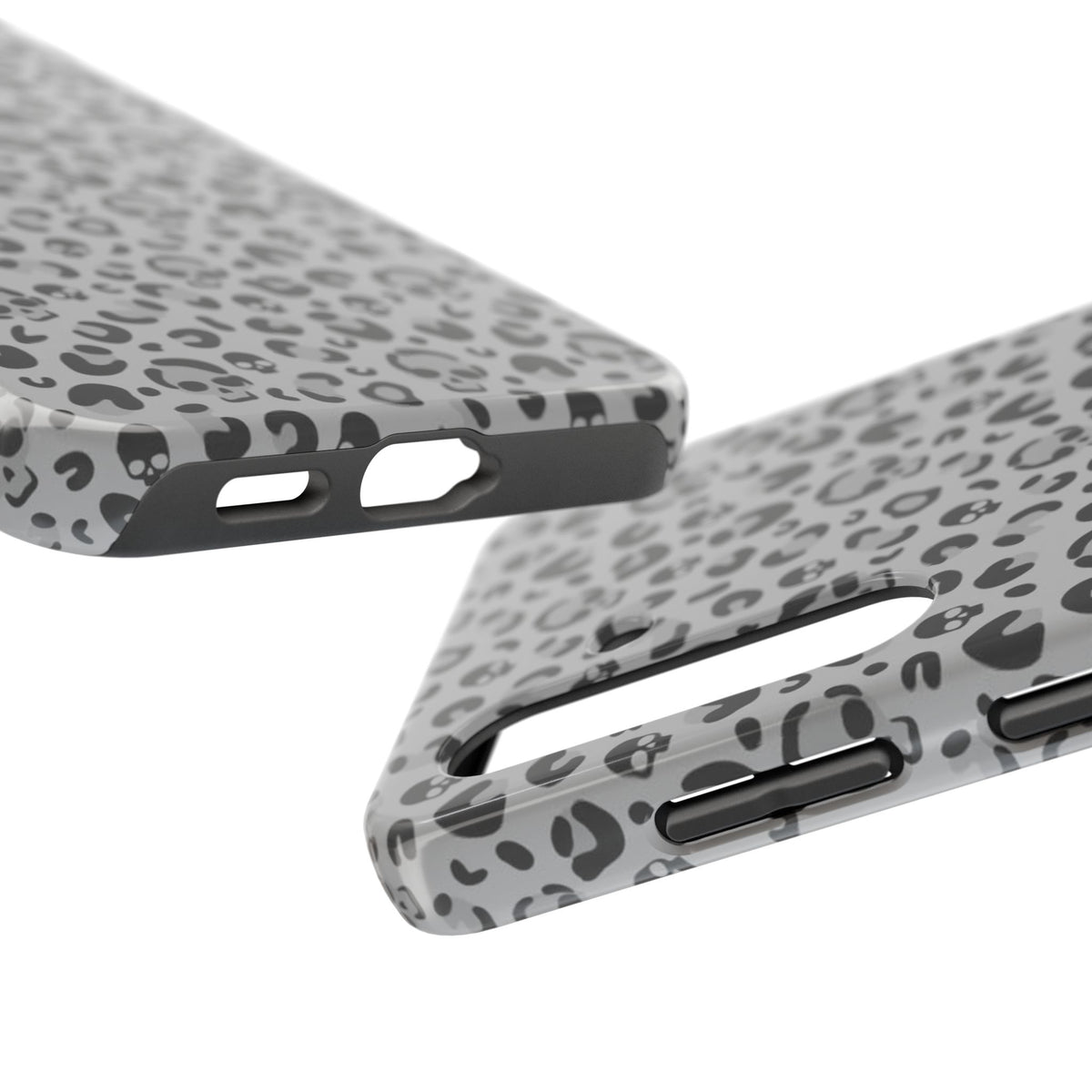 Skull Cheetah Grey Leopard Phone Case