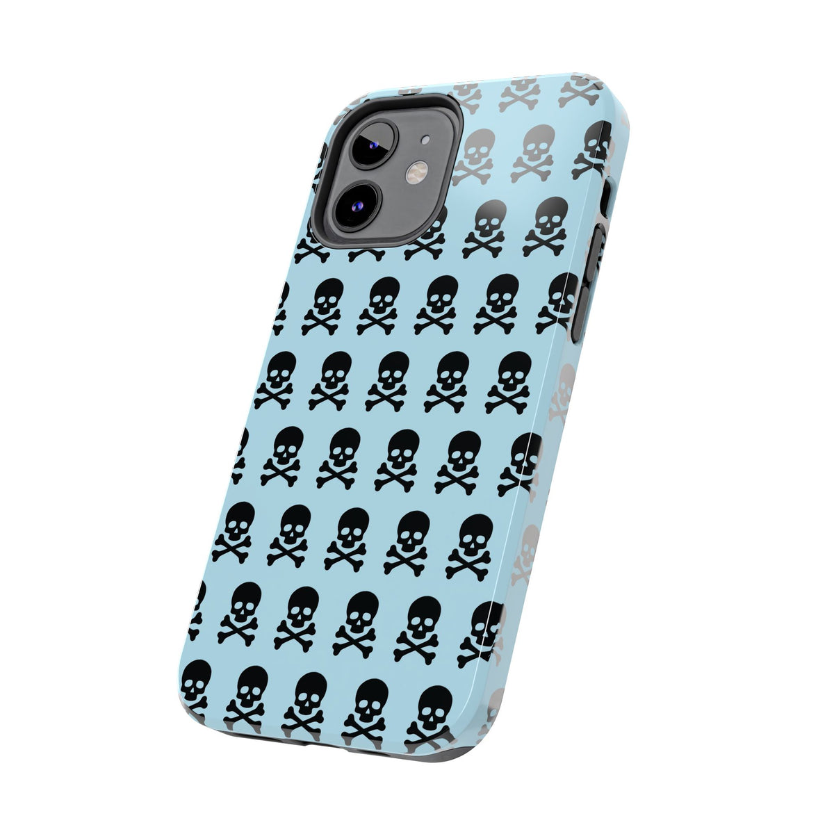 Blue Punk Skull Print Phone Case