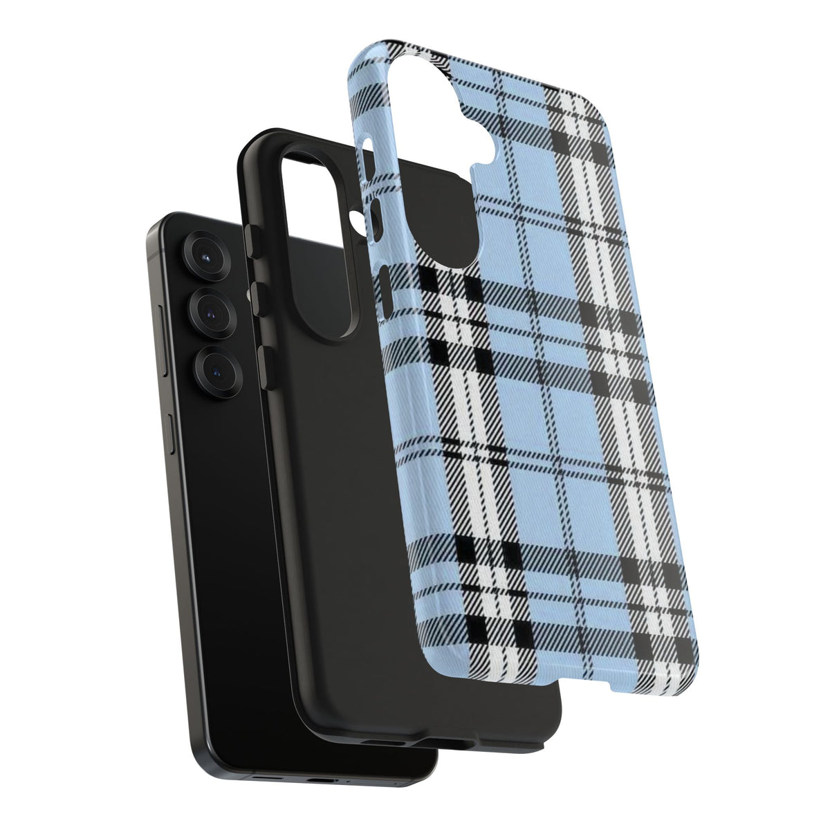 Light Baby Blue Gingham Plaid Phone Case