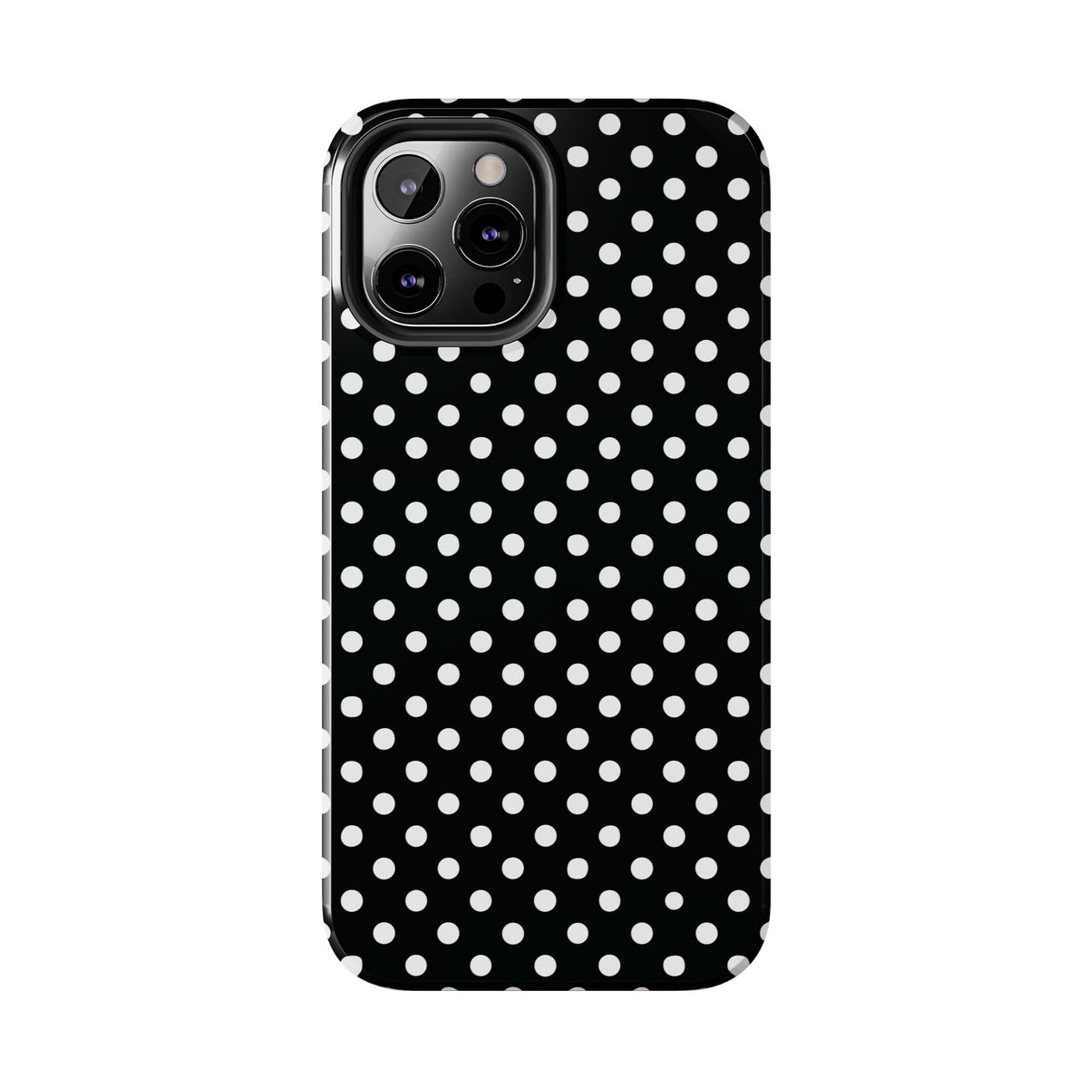 Black and White Polka Dot Phone Case  - Tough Impact-Resistant Case