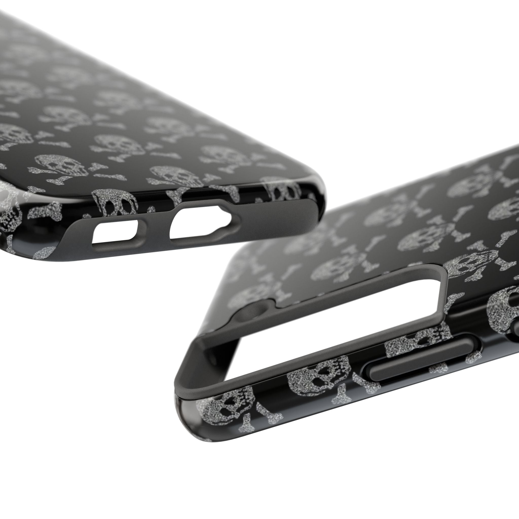 Silver Skull Print Phone Case  - Tough Impact-Resistant Case