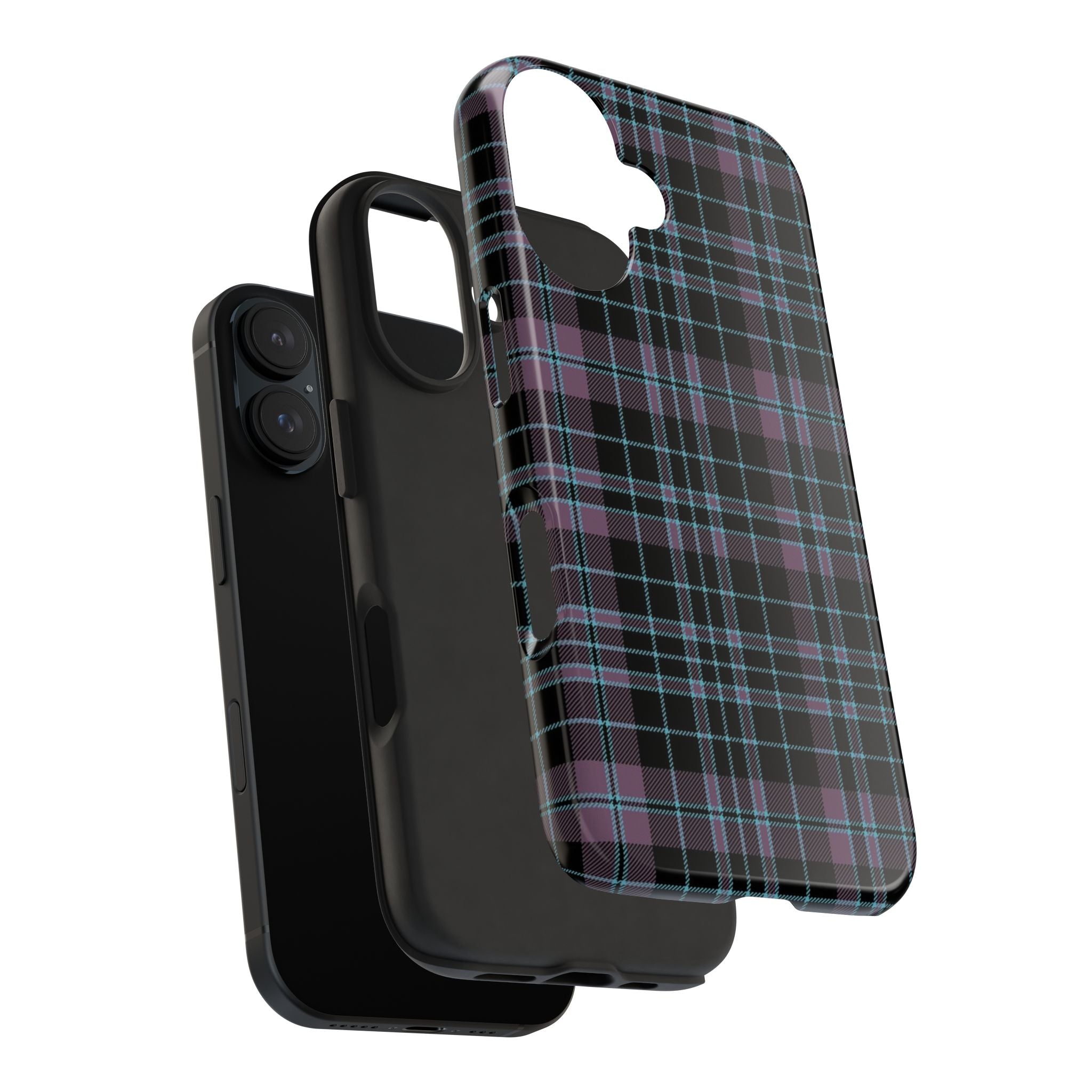 Punk Purple and Blue Plaid Phone Case