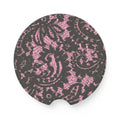 Lace Pink and Black Car Cupholder Coaster - Made of Soapstone