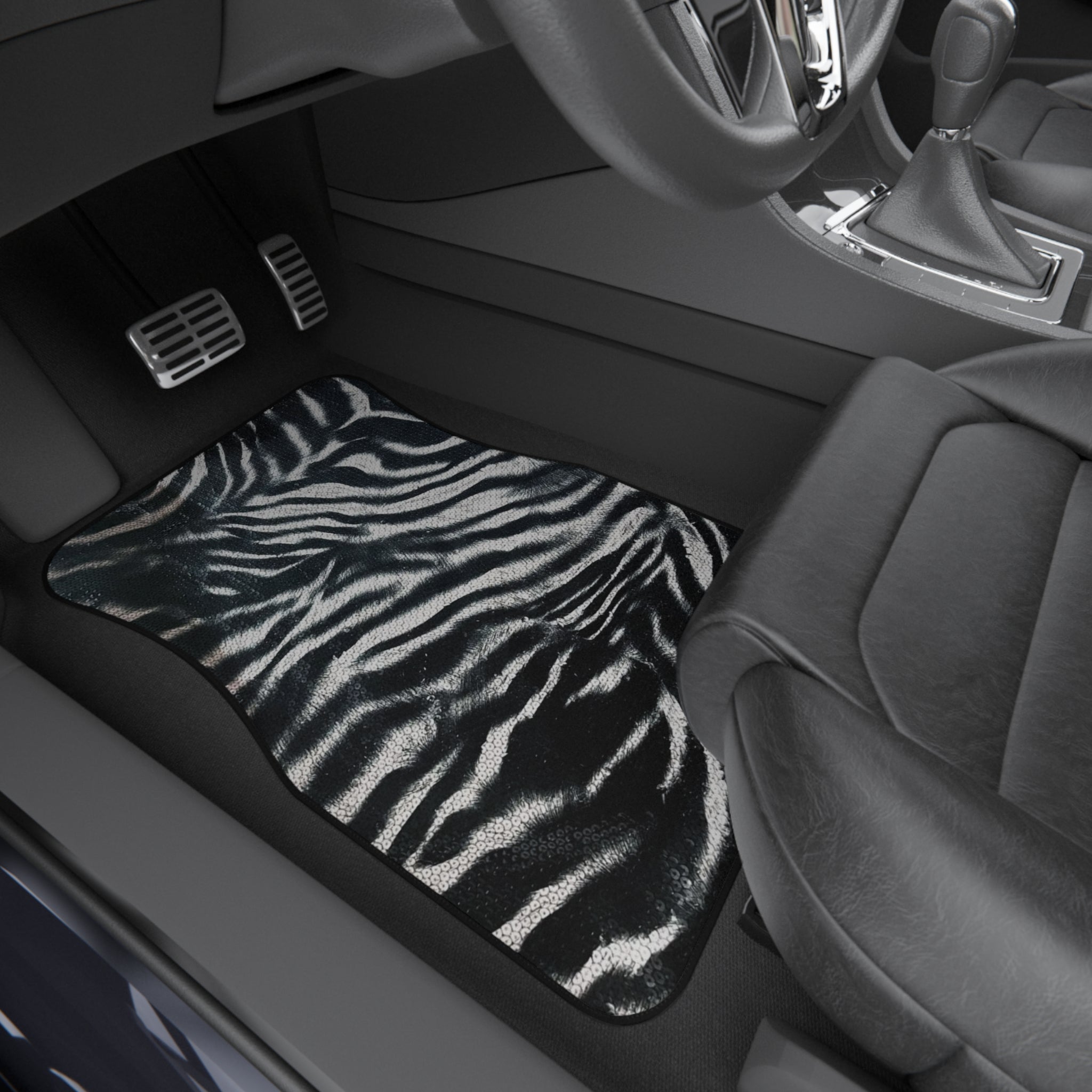 Zebra Car Floor Mats (2x Front)