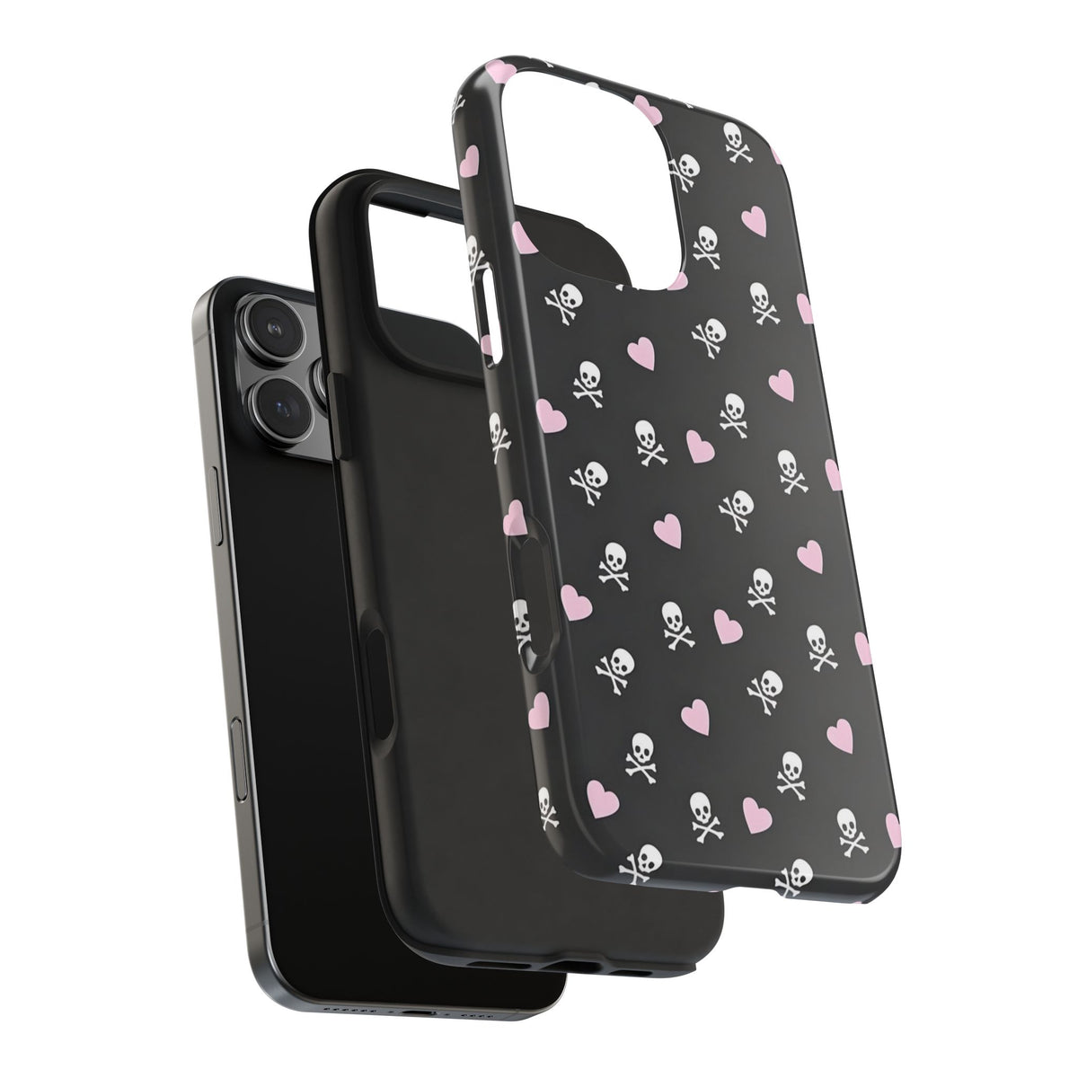 Cute Skulls and Hearts Phone Case  - Tough Impact-Resistant Case