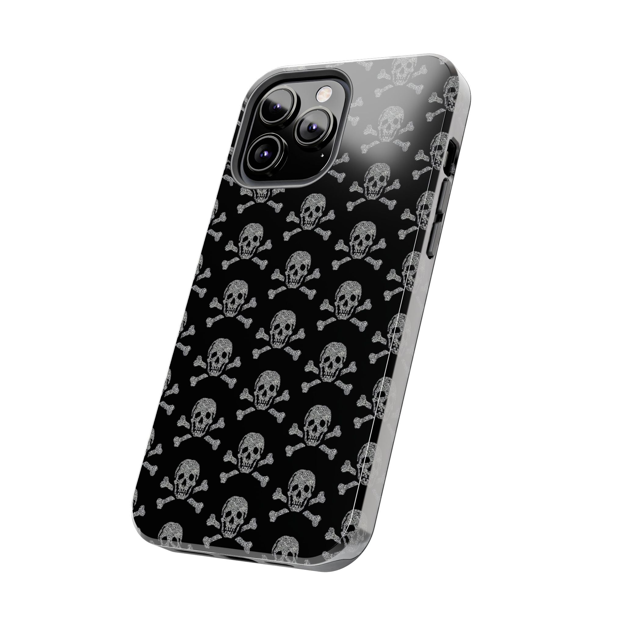 Silver Skull Print Phone Case  - Tough Impact-Resistant Case