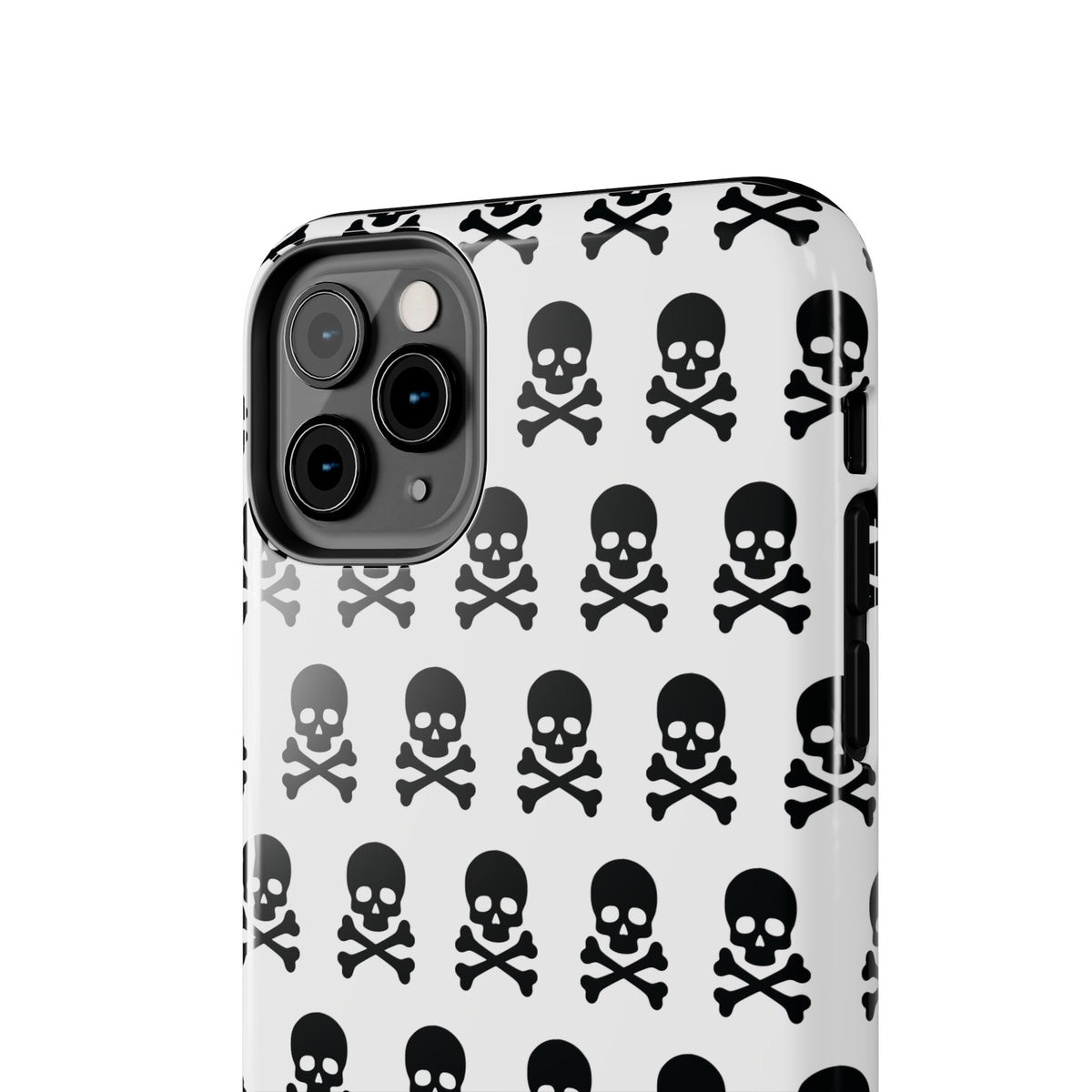 White Punk Skull Print Phone Case