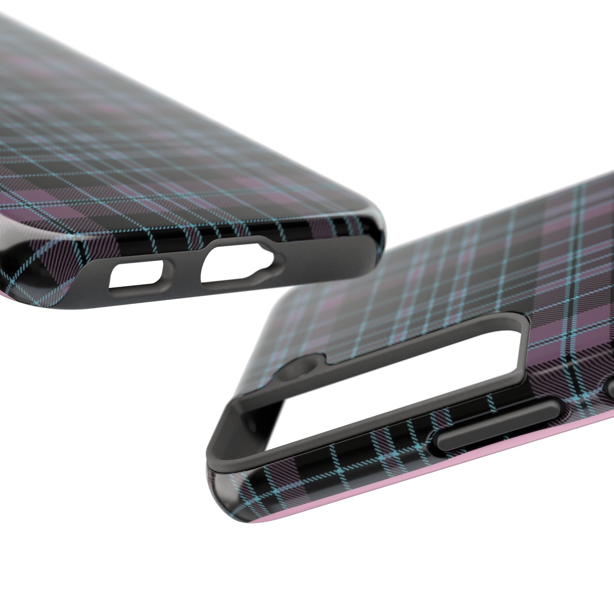 Punk Purple and Blue Plaid Phone Case