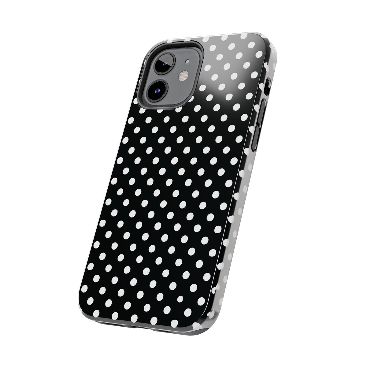 Black and White Polka Dot Phone Case  - Tough Impact-Resistant Case