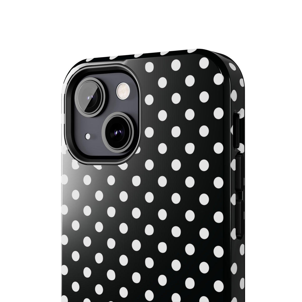 Black and White Polka Dot Phone Case  - Tough Impact-Resistant Case