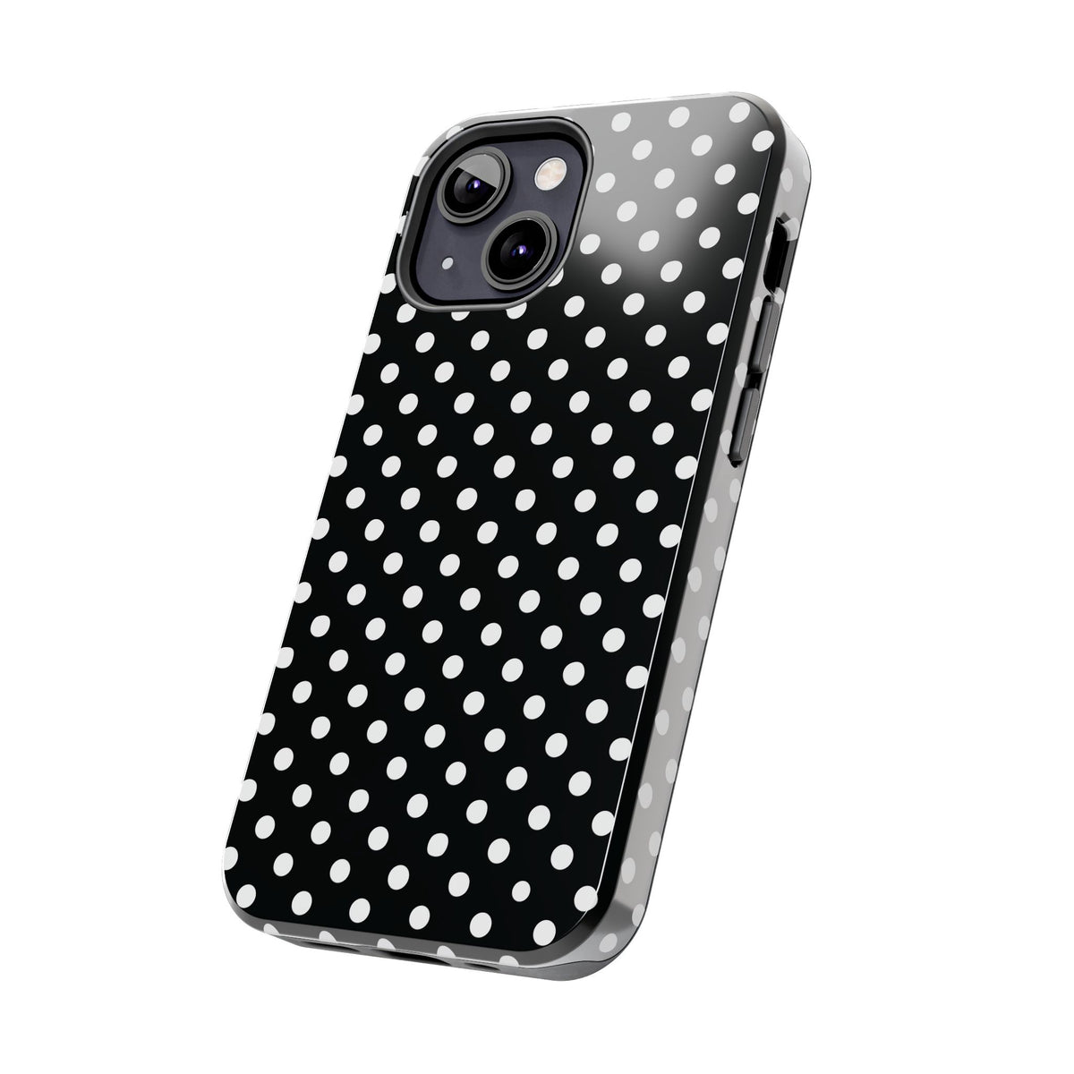 Black and White Polka Dot Phone Case  - Tough Impact-Resistant Case
