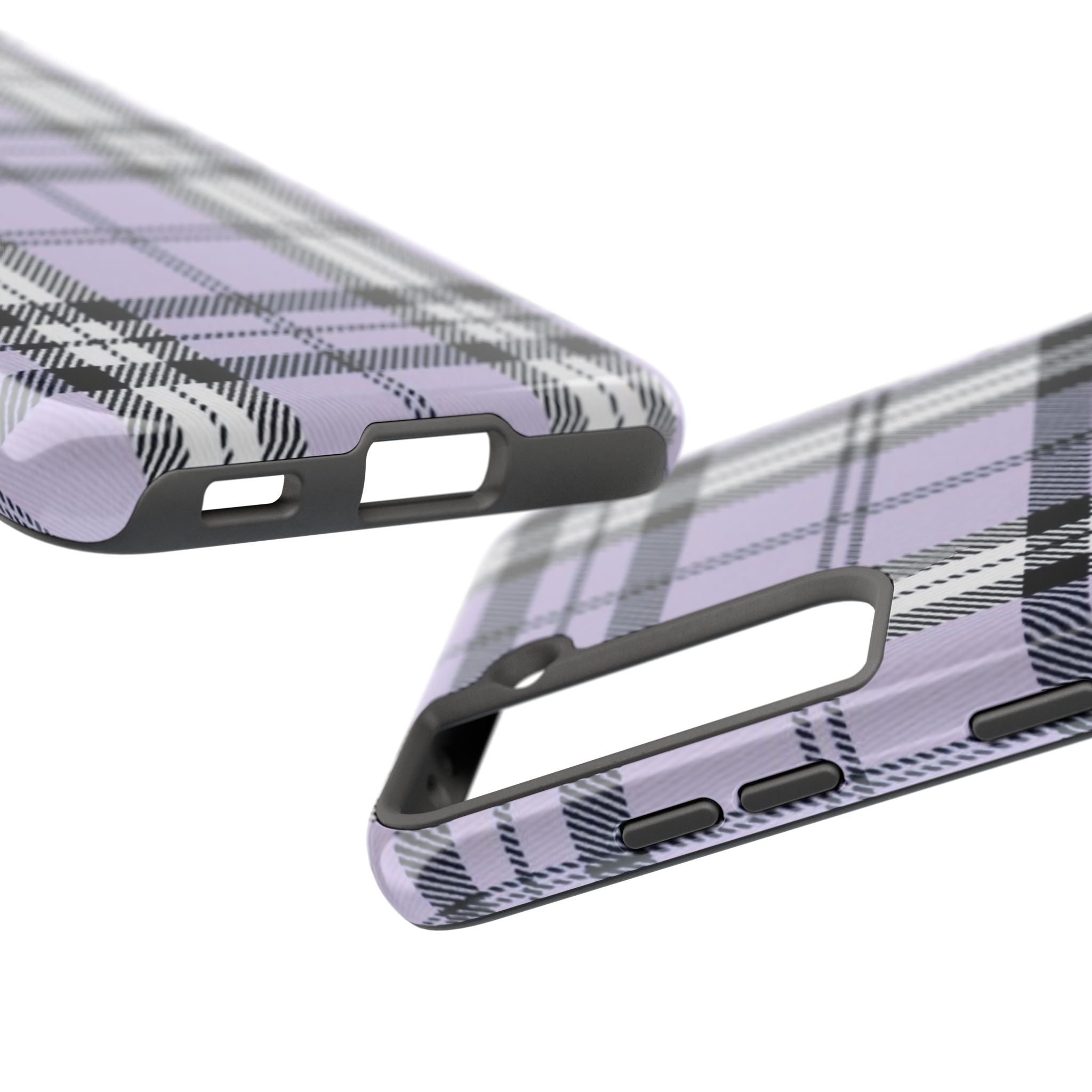 Lavender Light Purple Gingham Plaid Phone Case  - Tough Impact-Resistant Case