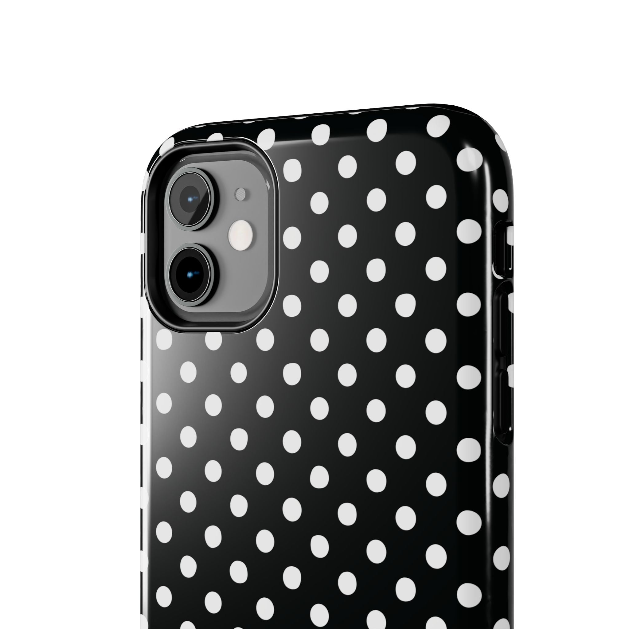 Black and White Polka Dot Phone Case  - Tough Impact-Resistant Case