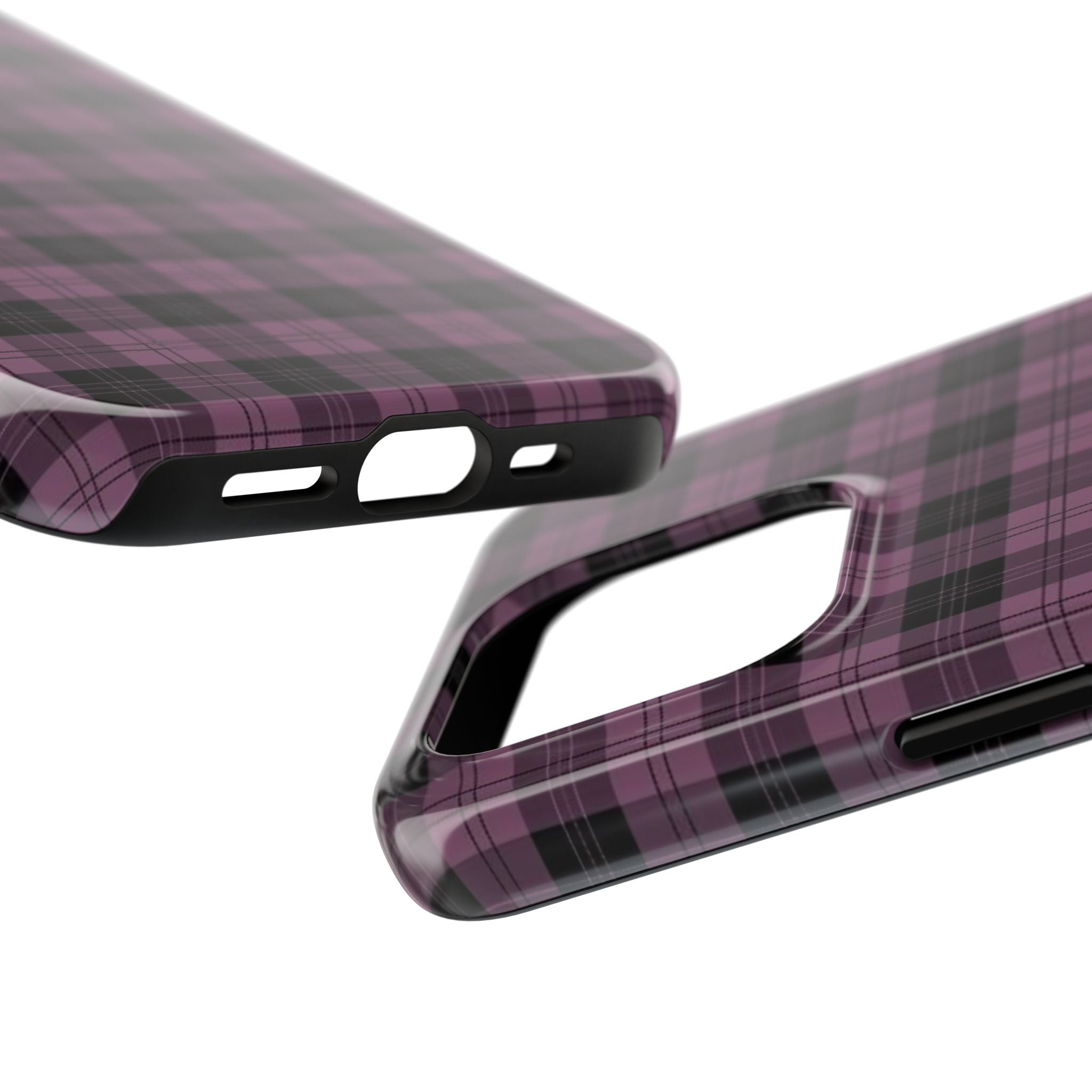 Emo Dark Pink Gingham Plaid Phone Case  - Tough Impact-Resistant Case