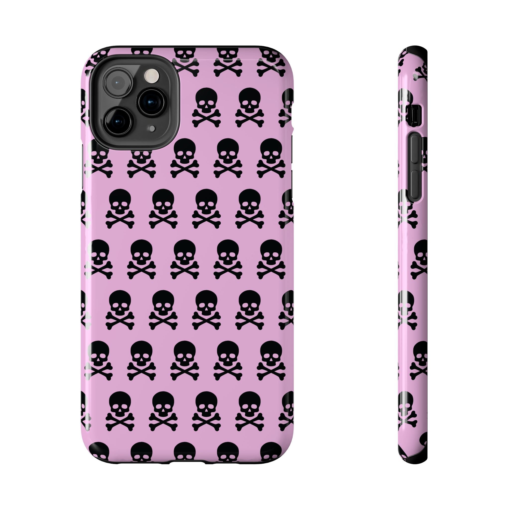 Pink Punk Skull Print Phone Case