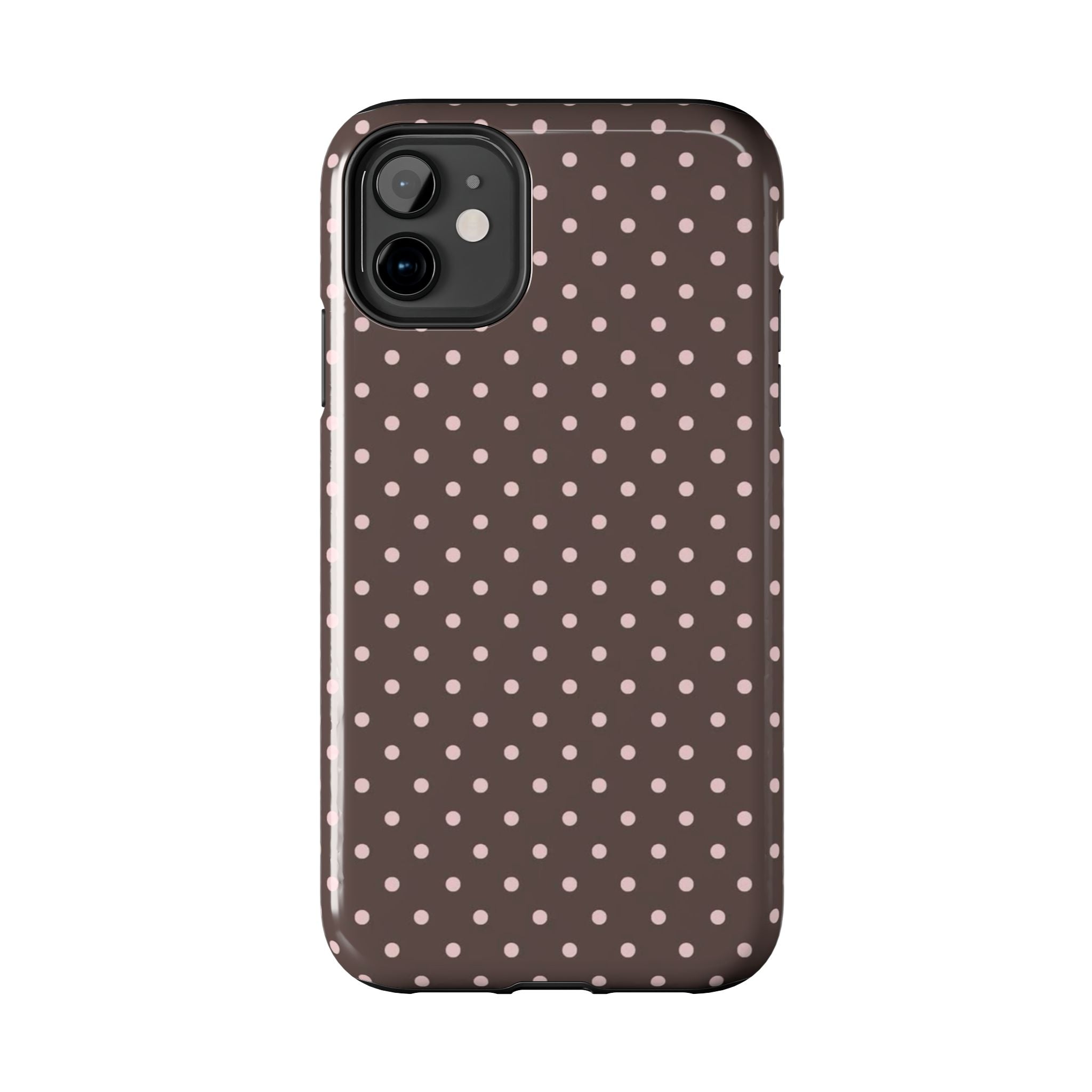 Brown with Pink Dots Phone Case  - Tough Impact-Resistant Case