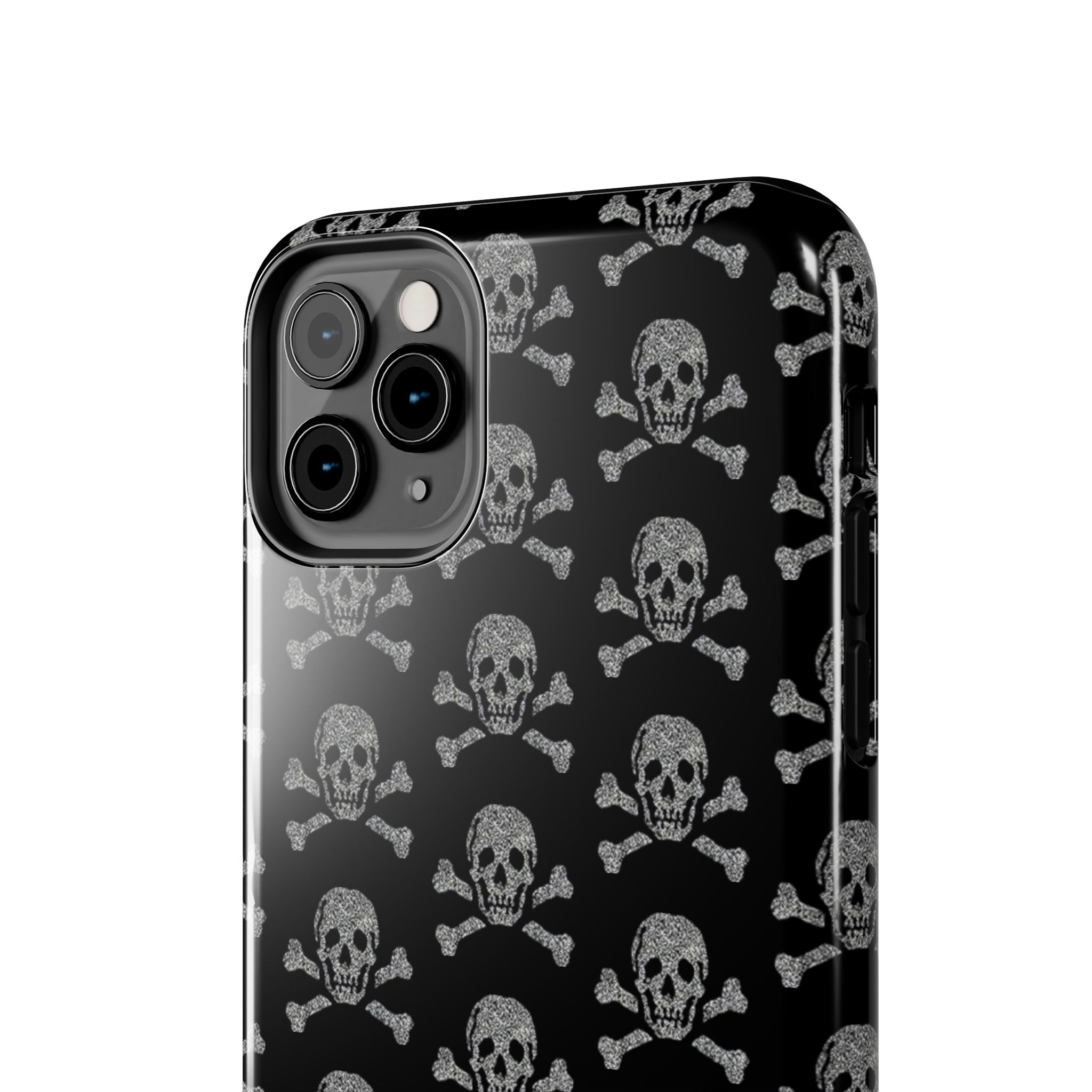 Silver Skull Print Phone Case  - Tough Impact-Resistant Case