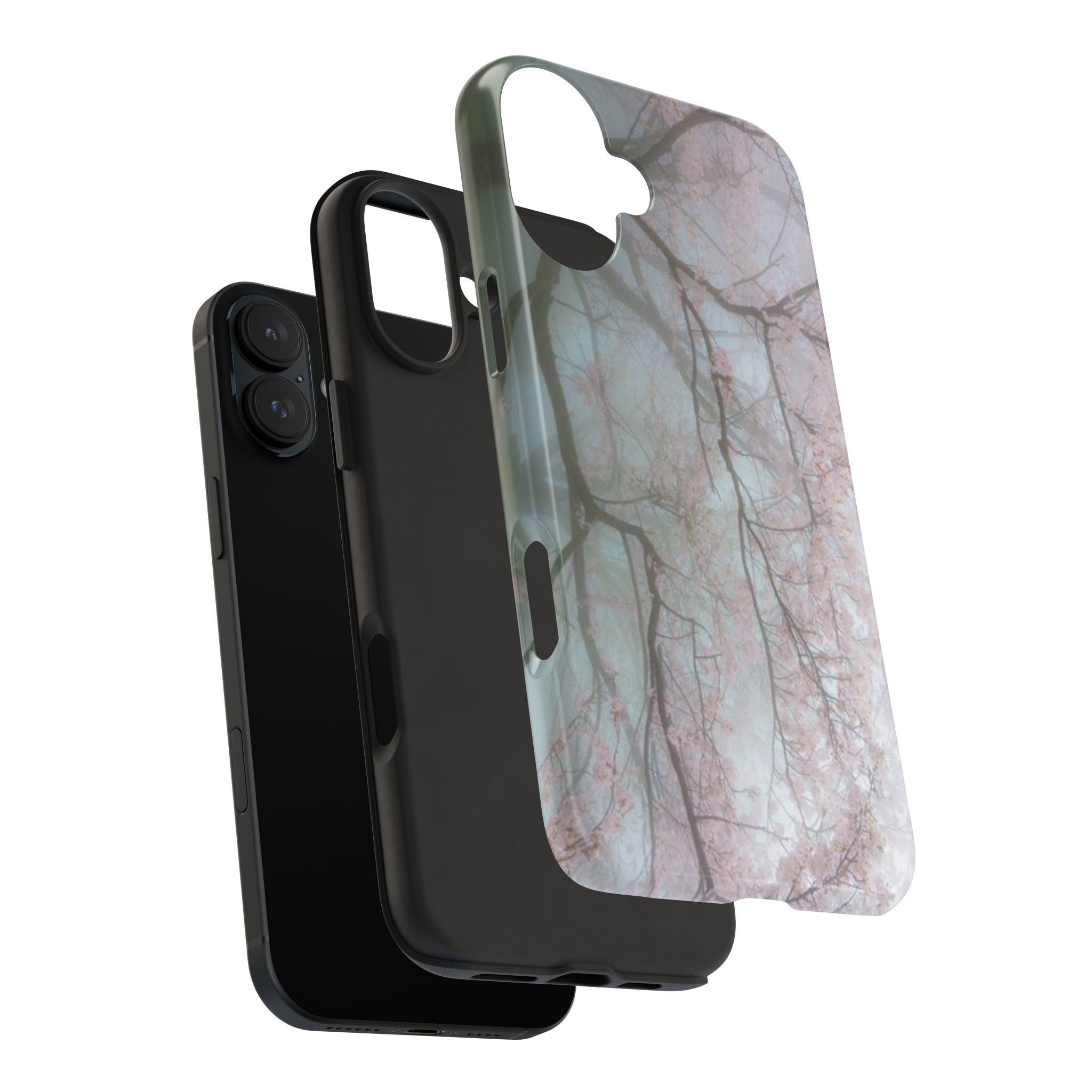 Foggy Cherry Blossom Cyber Phone Case  - Tough Impact-Resistant Case
