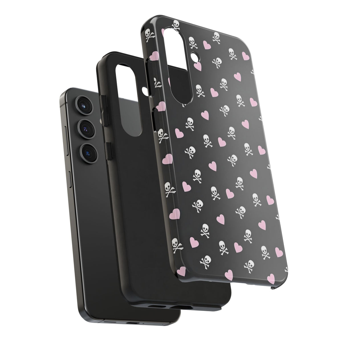 Cute Skulls and Hearts Phone Case  - Tough Impact-Resistant Case