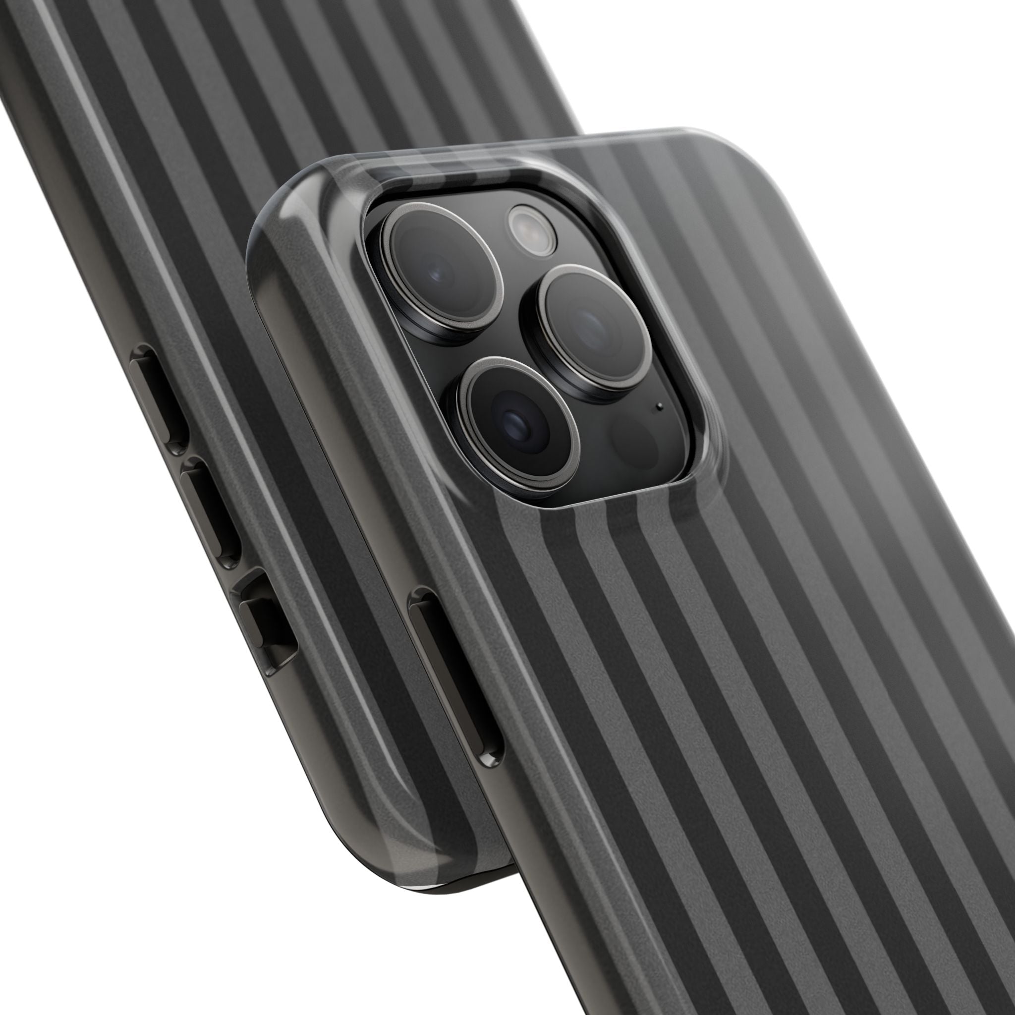 Dark Grey and Black Stripes Phone Case