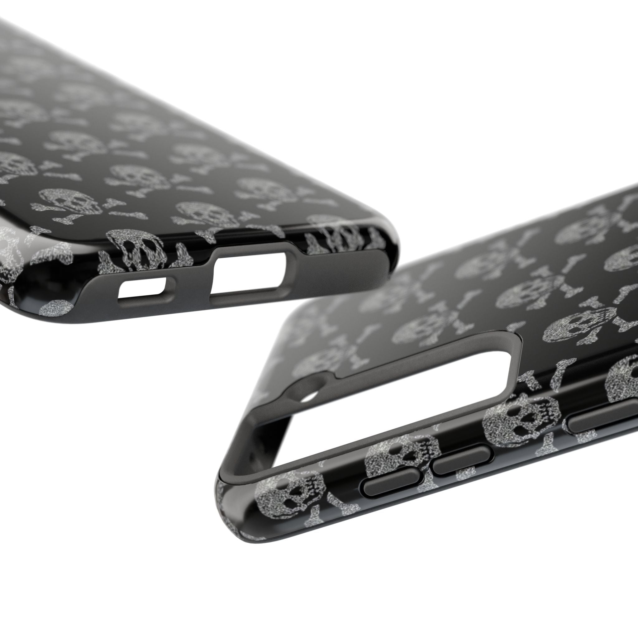 Silver Skull Print Phone Case  - Tough Impact-Resistant Case