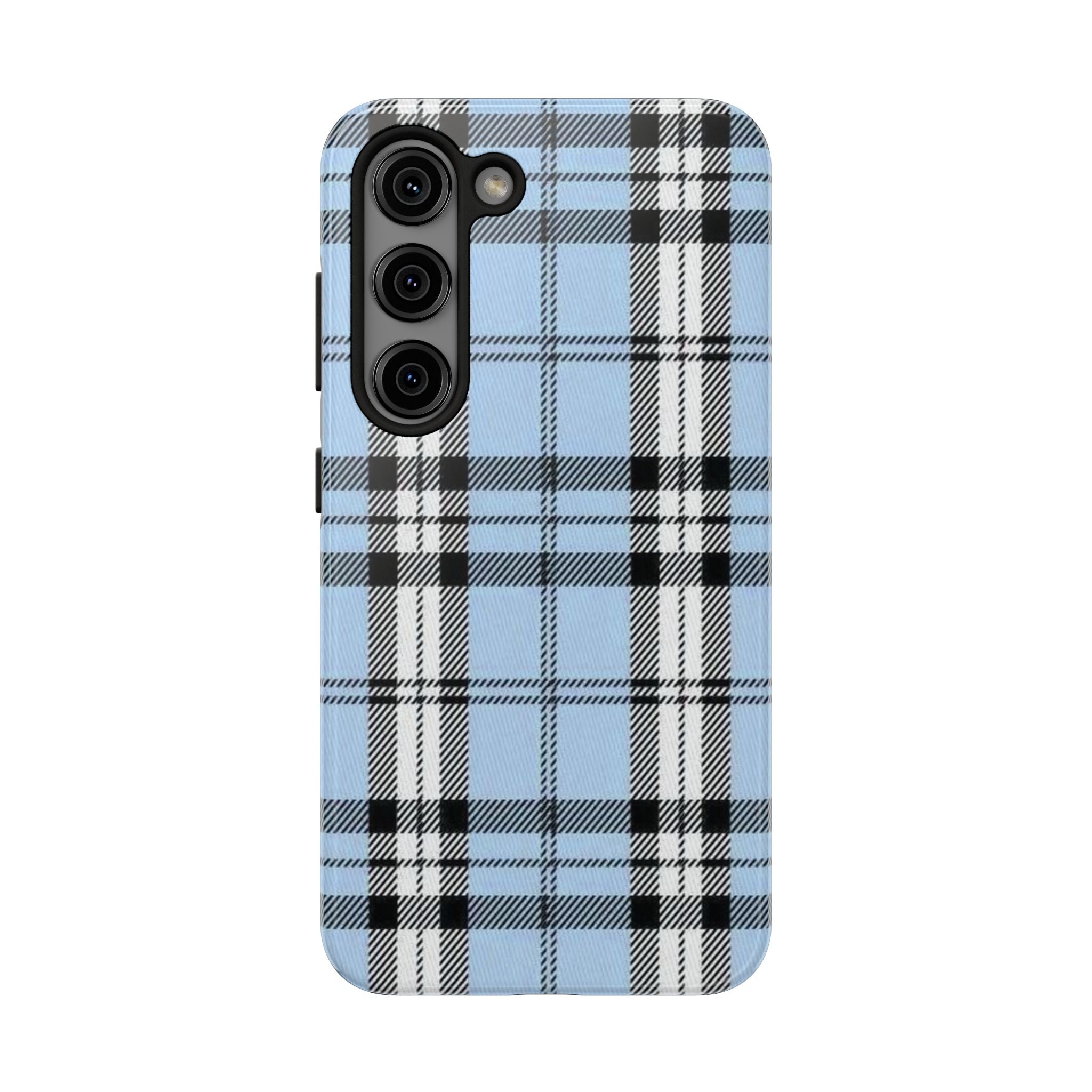 Light Baby Blue Gingham Plaid Phone Case