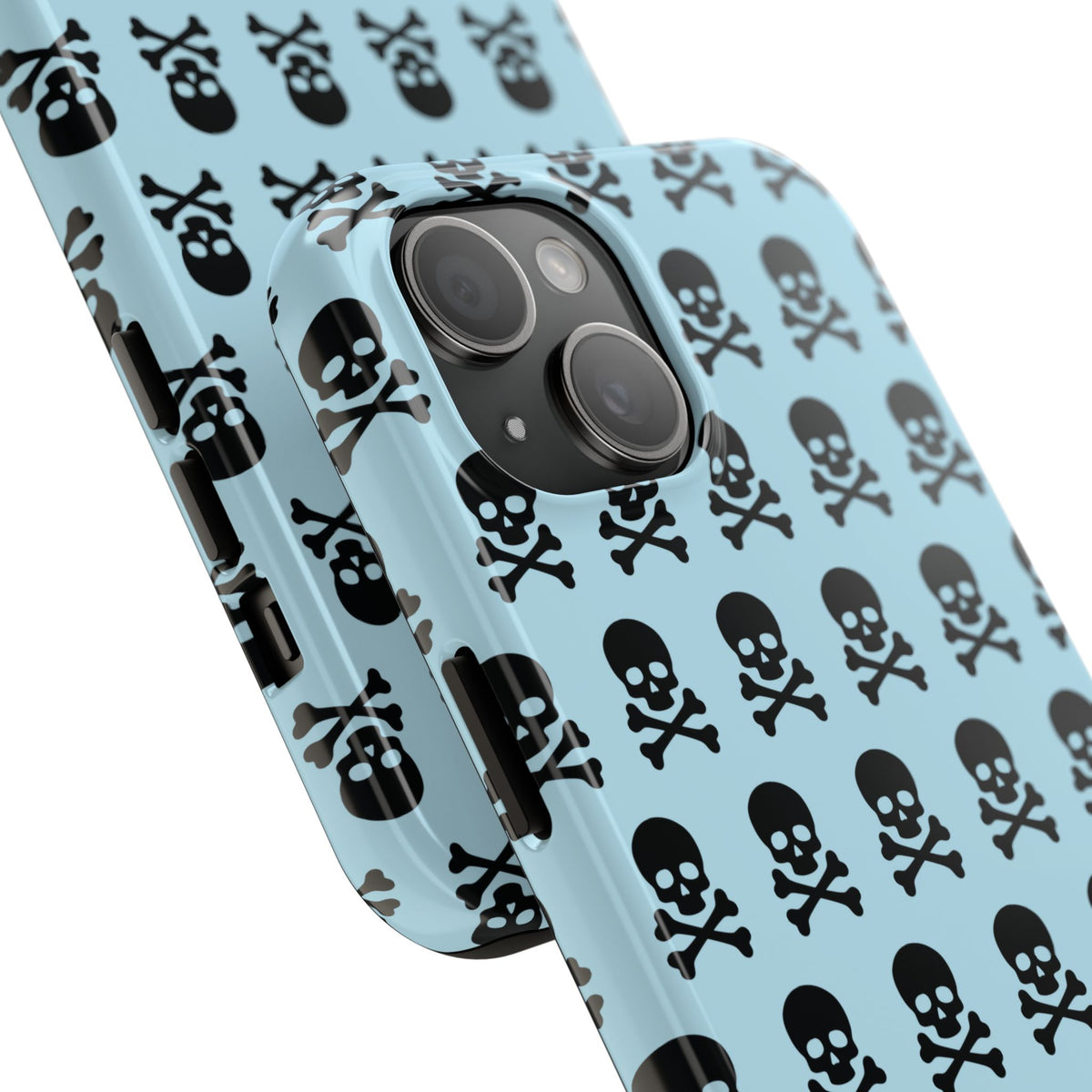 Blue Punk Skull Print Phone Case