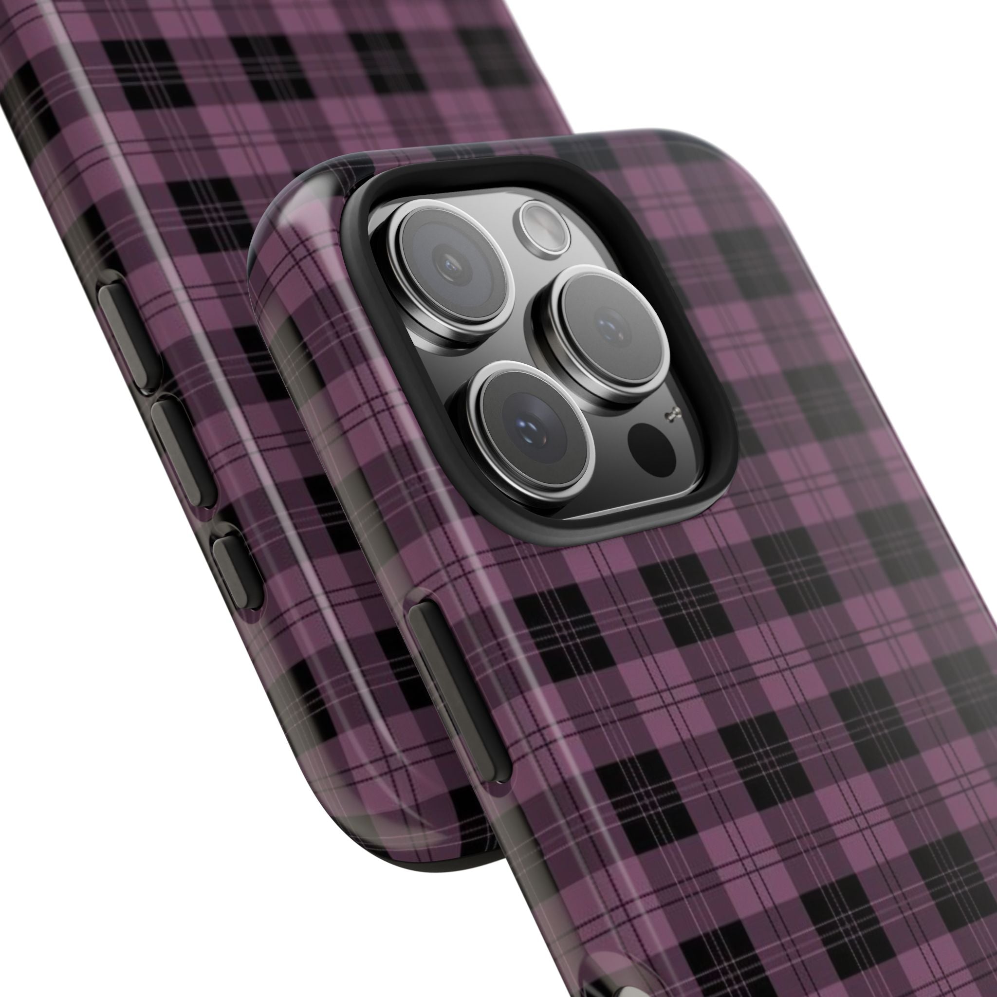 Emo Dark Pink Gingham Plaid Phone Case  - Tough Impact-Resistant Case
