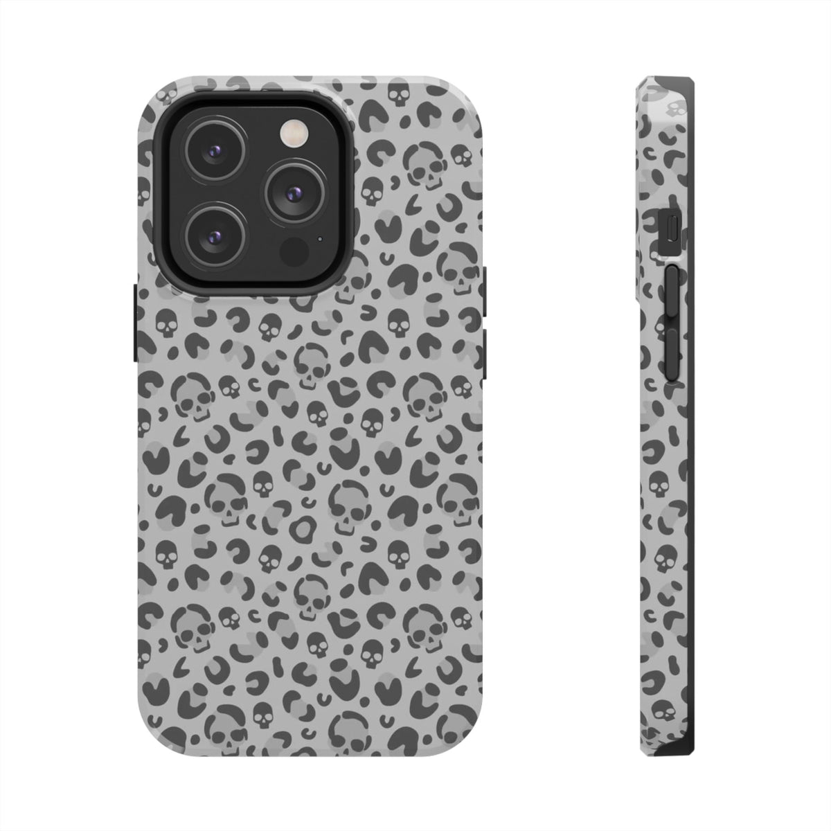 Skull Cheetah Grey Leopard Phone Case