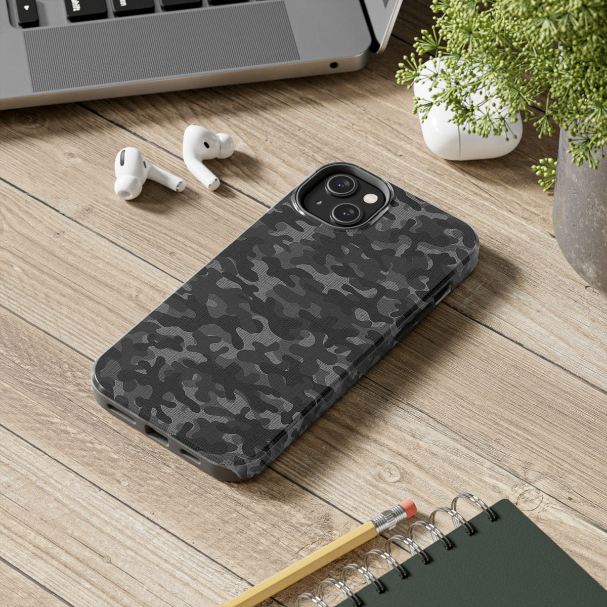 Black Camo Print Phone Case  - Tough Impact-Resistant Cases