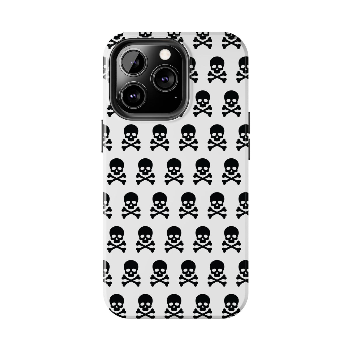 White Punk Skull Print Phone Case