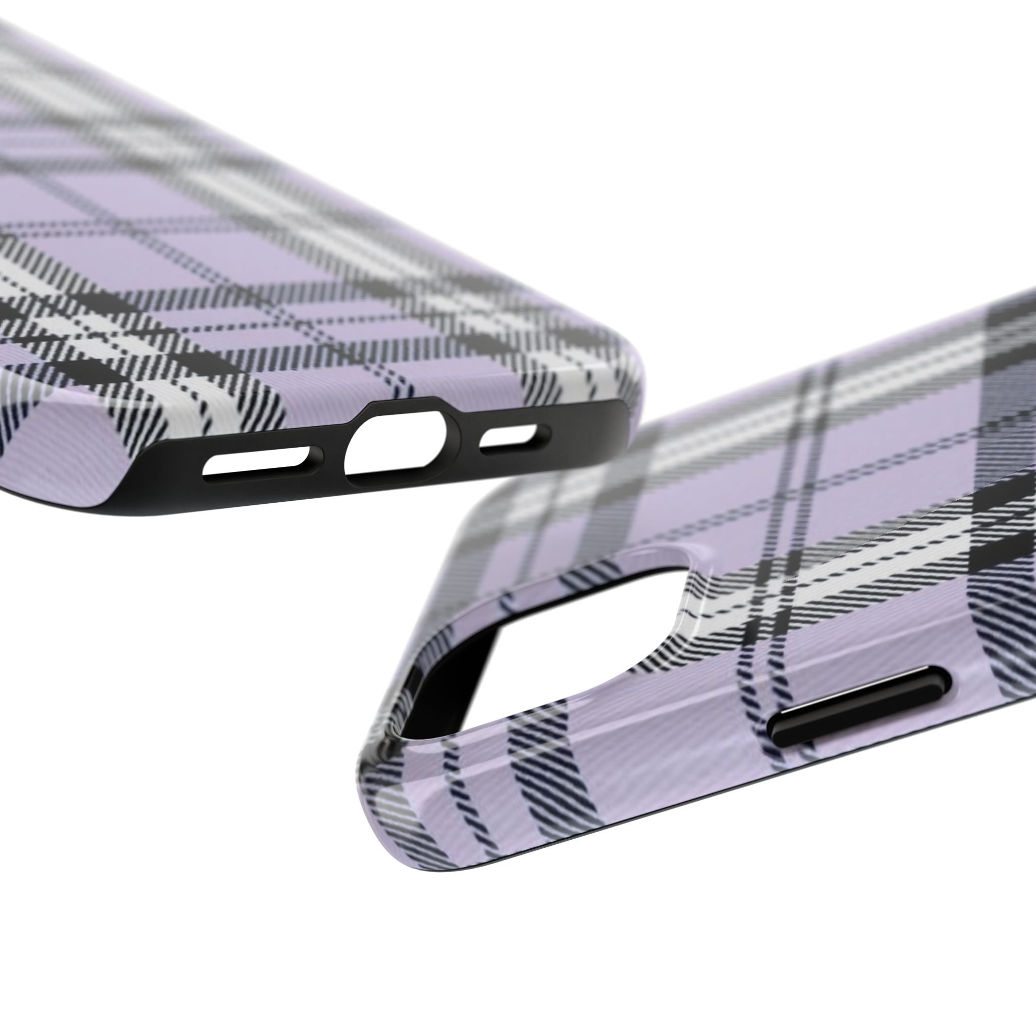Lavender Light Purple Gingham Plaid Phone Case  - Tough Impact-Resistant Case
