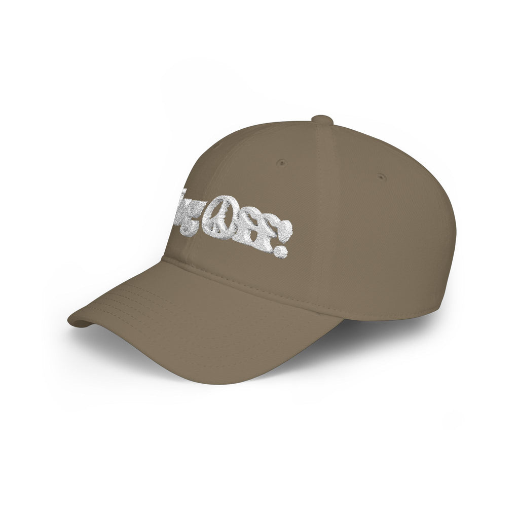Log Off Peace Sign (White Text) Low Profile Baseball Cap