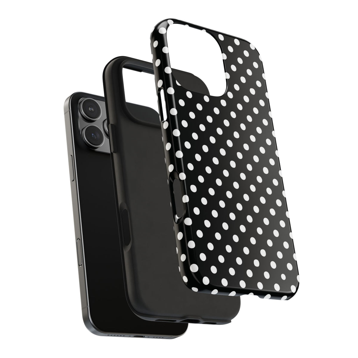 Black and White Polka Dot Phone Case  - Tough Impact-Resistant Case