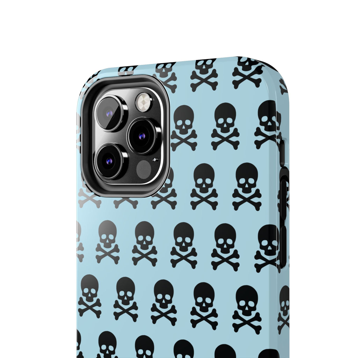 Blue Punk Skull Print Phone Case