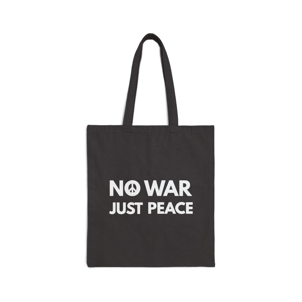NO WAR JUST PEACE Cotton Canvas Tote Bag