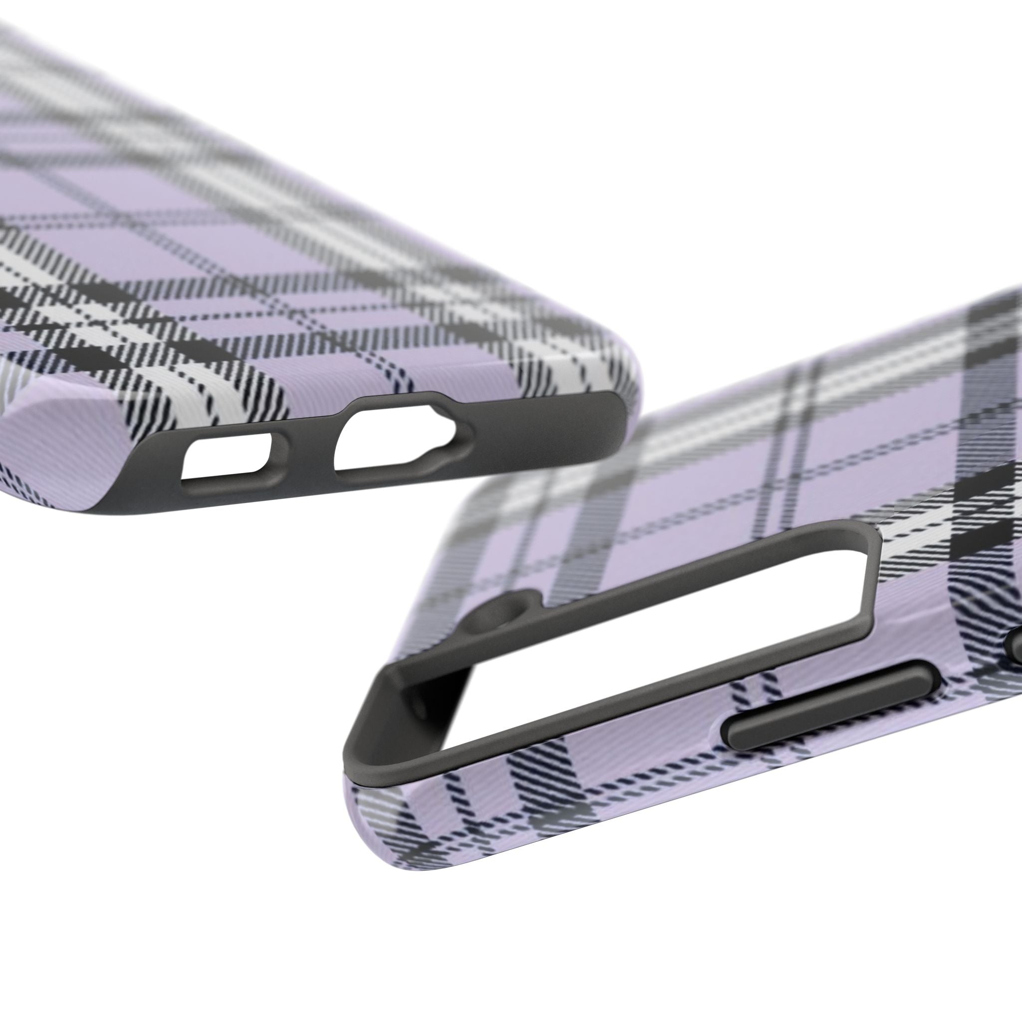 Lavender Light Purple Gingham Plaid Phone Case  - Tough Impact-Resistant Case