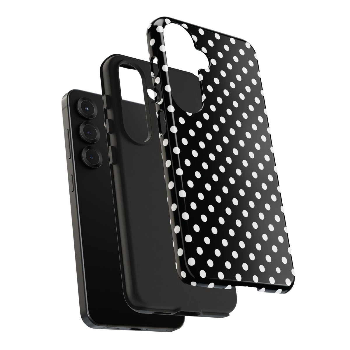 Black and White Polka Dot Phone Case  - Tough Impact-Resistant Case