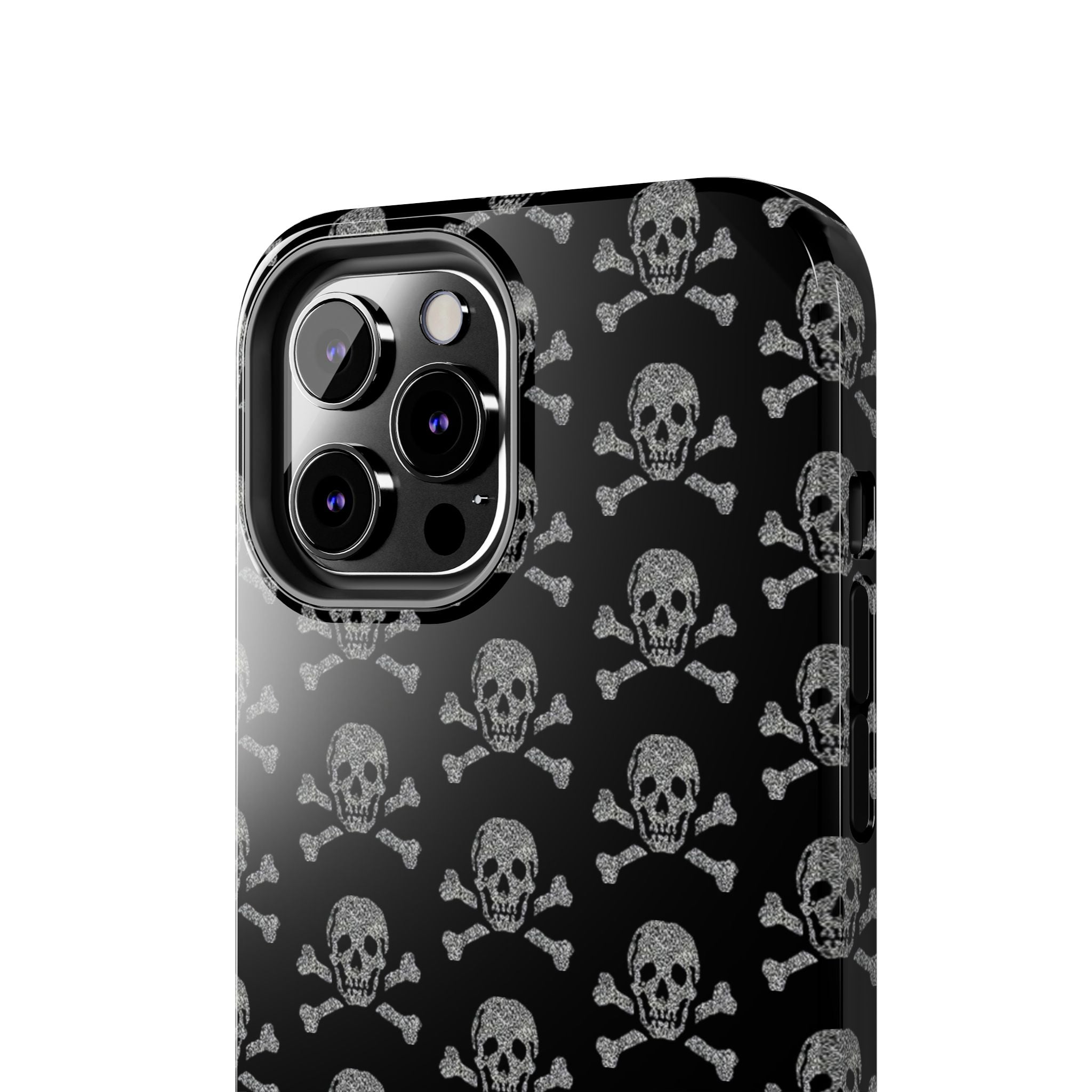 Silver Skull Print Phone Case  - Tough Impact-Resistant Case