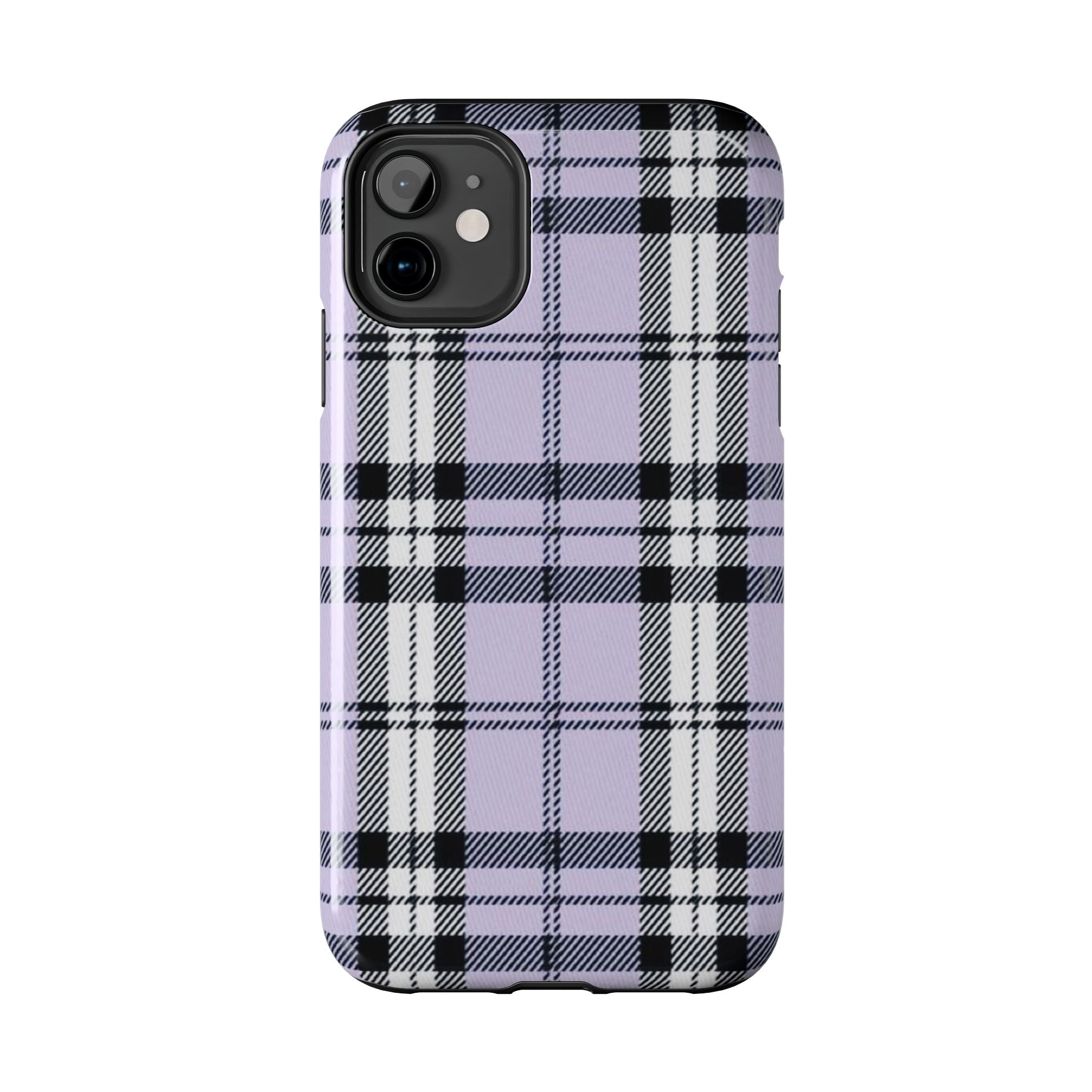Lavender Light Purple Gingham Plaid Phone Case  - Tough Impact-Resistant Case