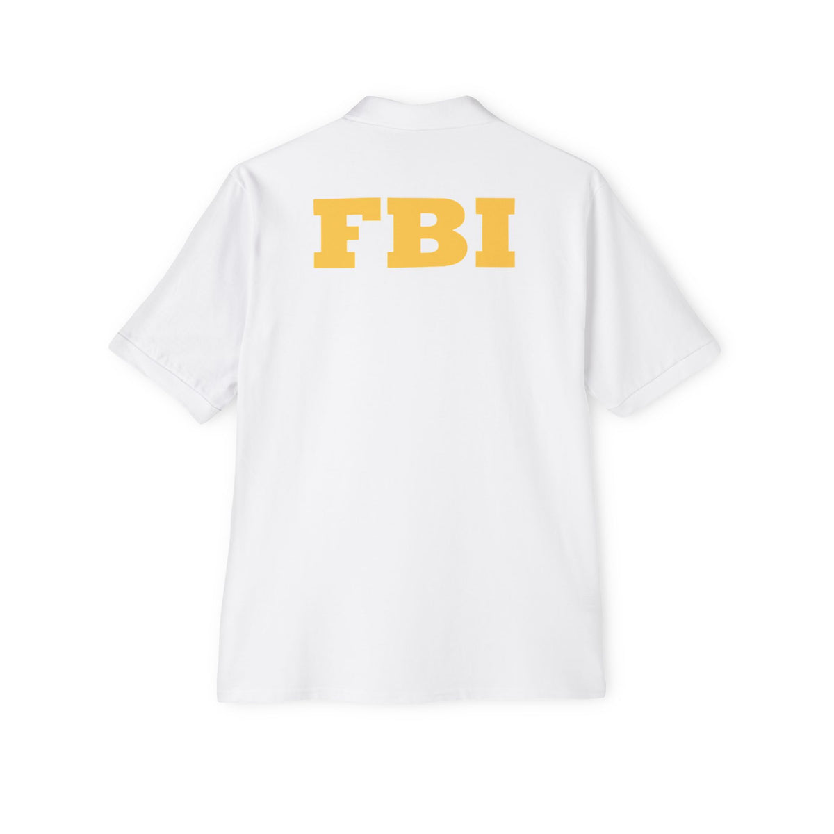 FBI Custom Halloween Polo Shirt Badge Logos on Front and Back - Men's Piqué Polo