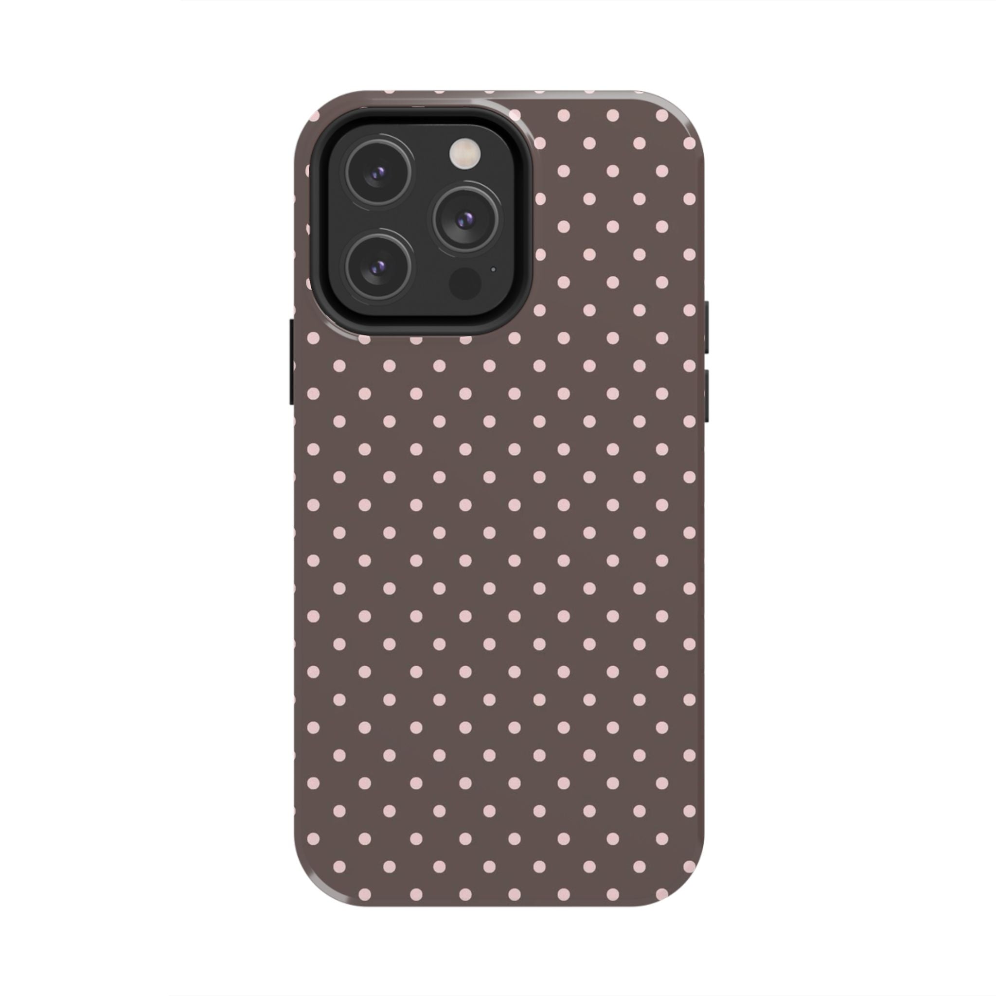 Brown with Pink Dots Phone Case  - Tough Impact-Resistant Case